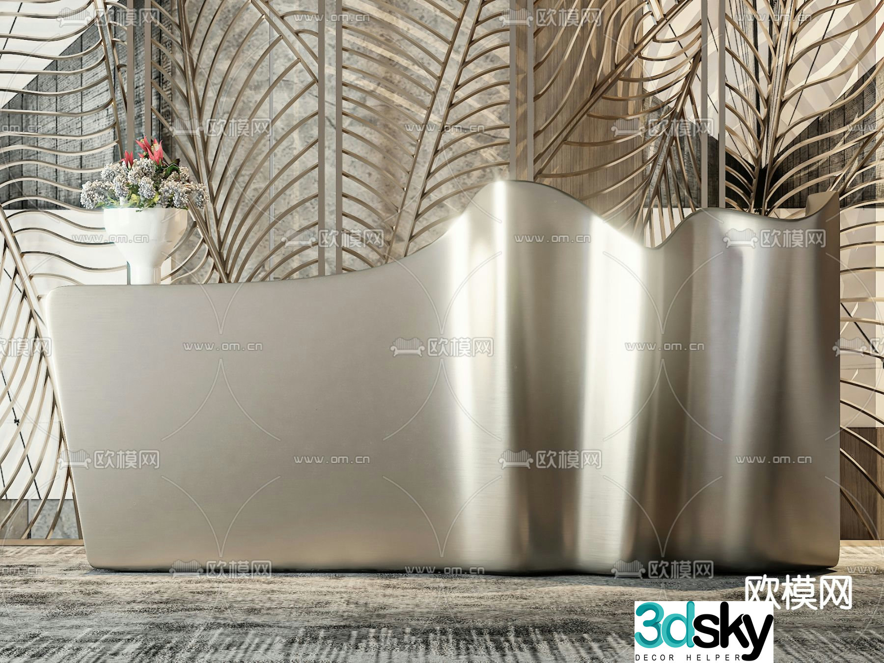 Reception desk consultation front desk 3d model