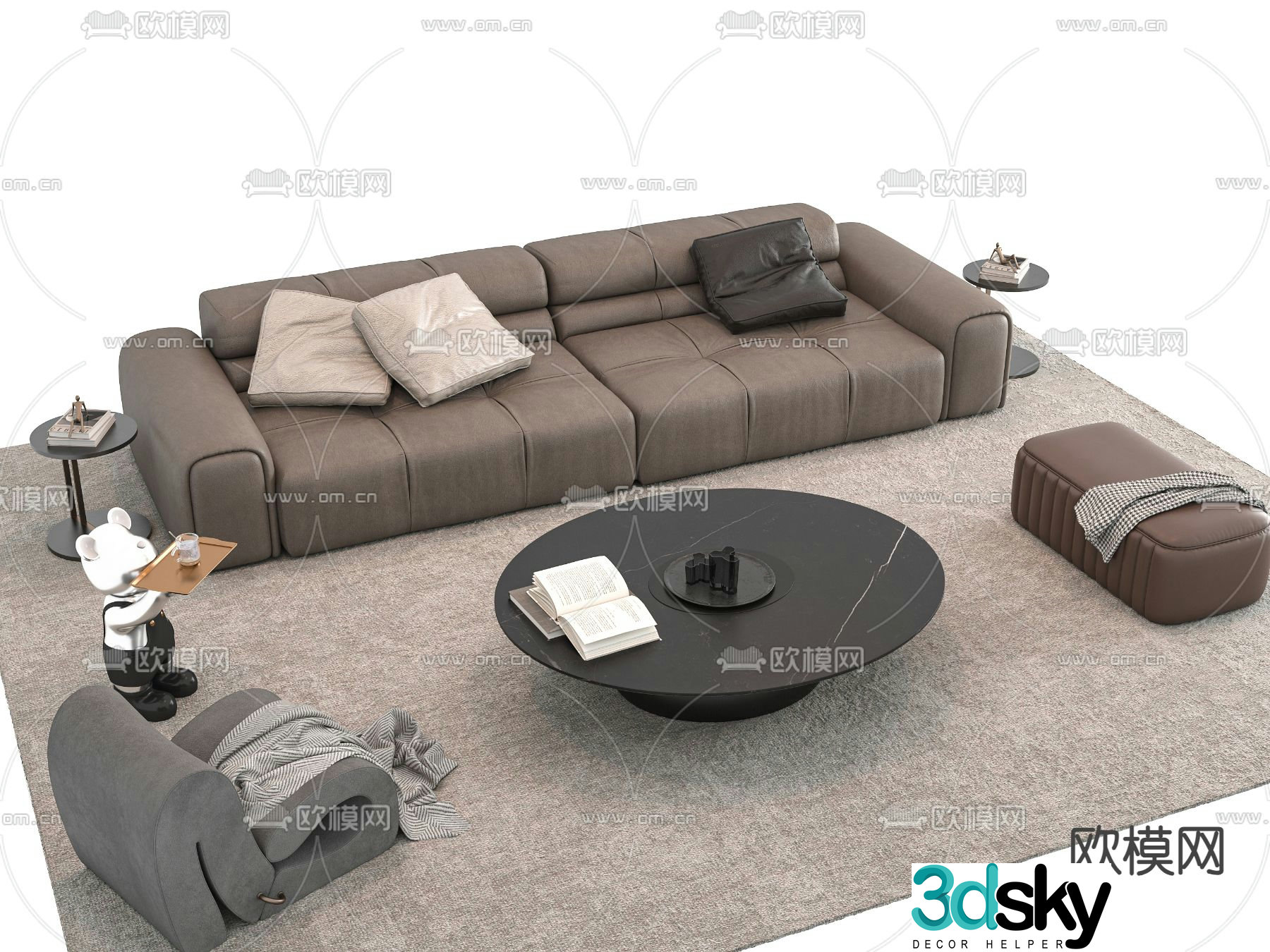 Modern sofa coffee table 3d model