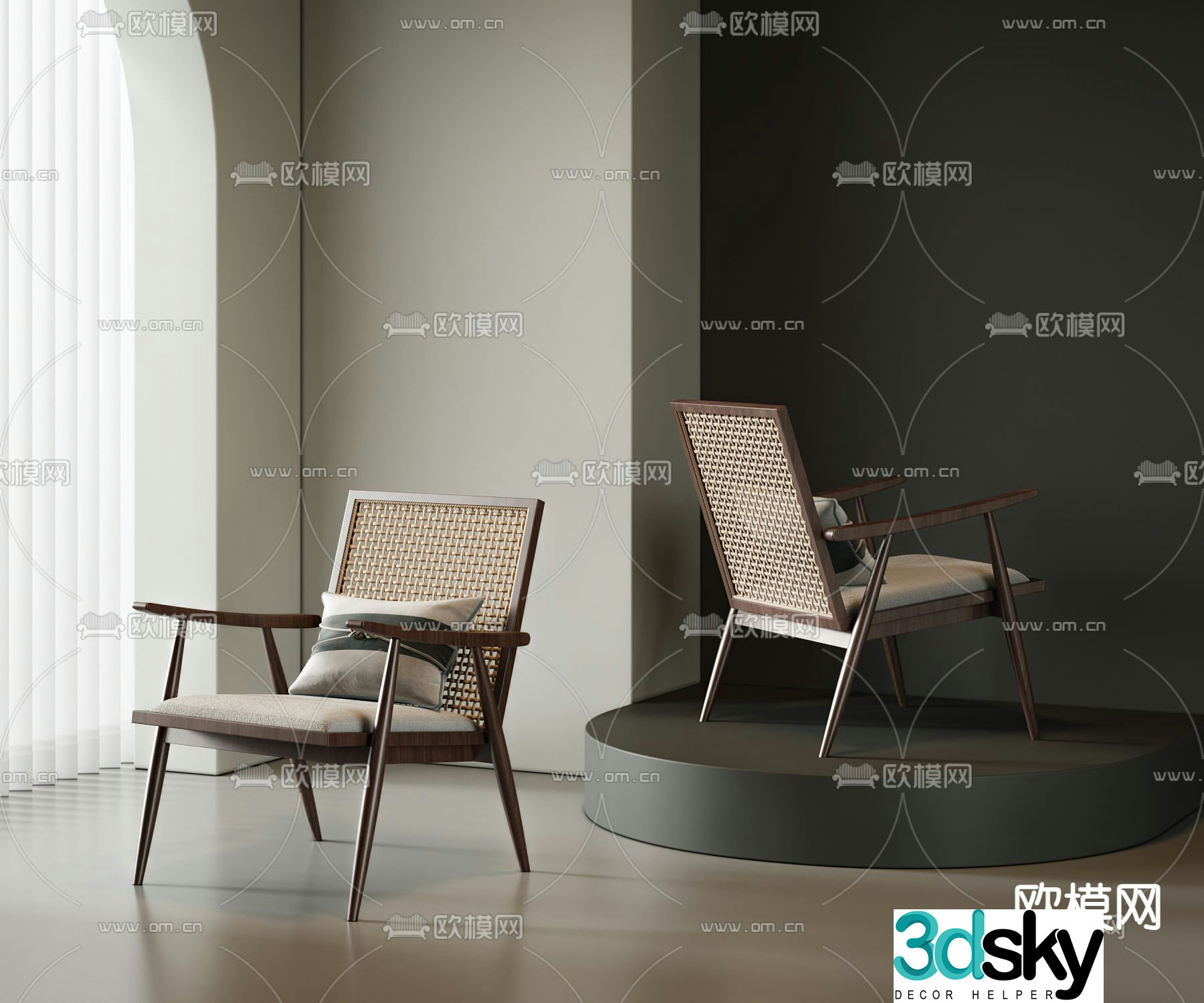 Wabi-sabi chair leisure chair 3d model