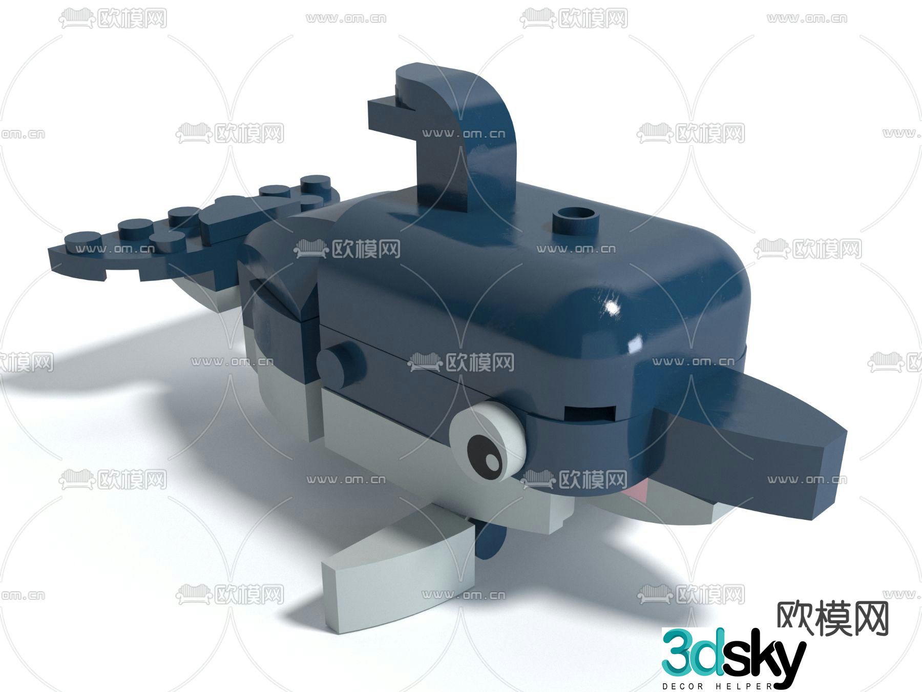 Dolphin building block toy 3d model
