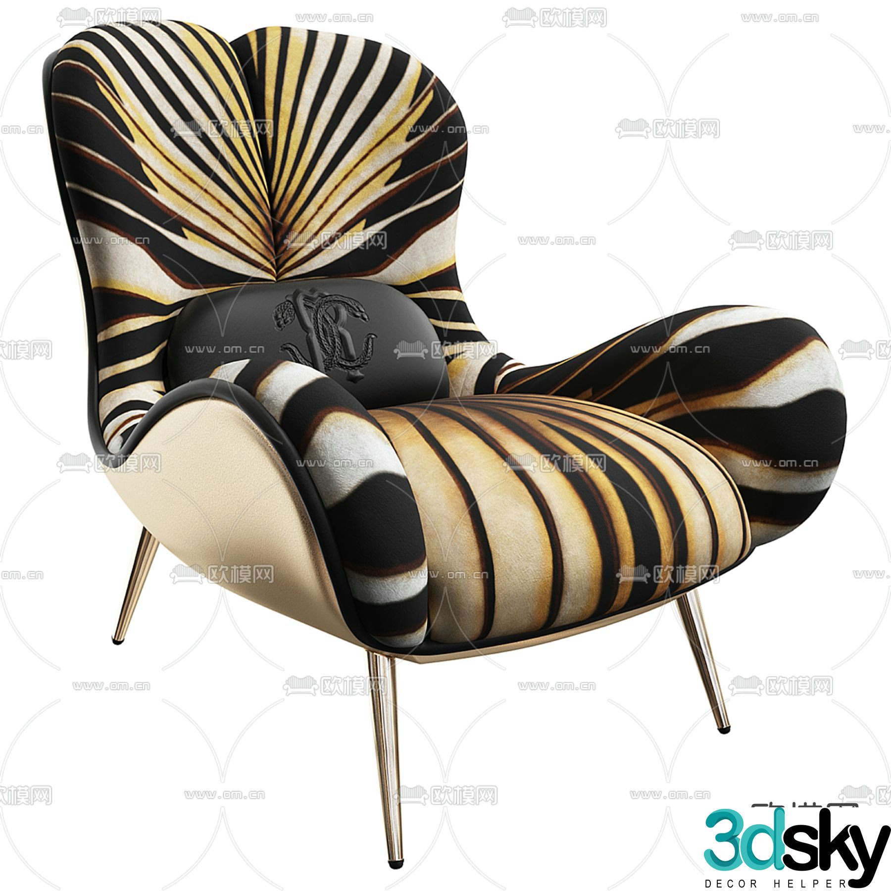 Roberto Cavalli European style leisure chair 3d model