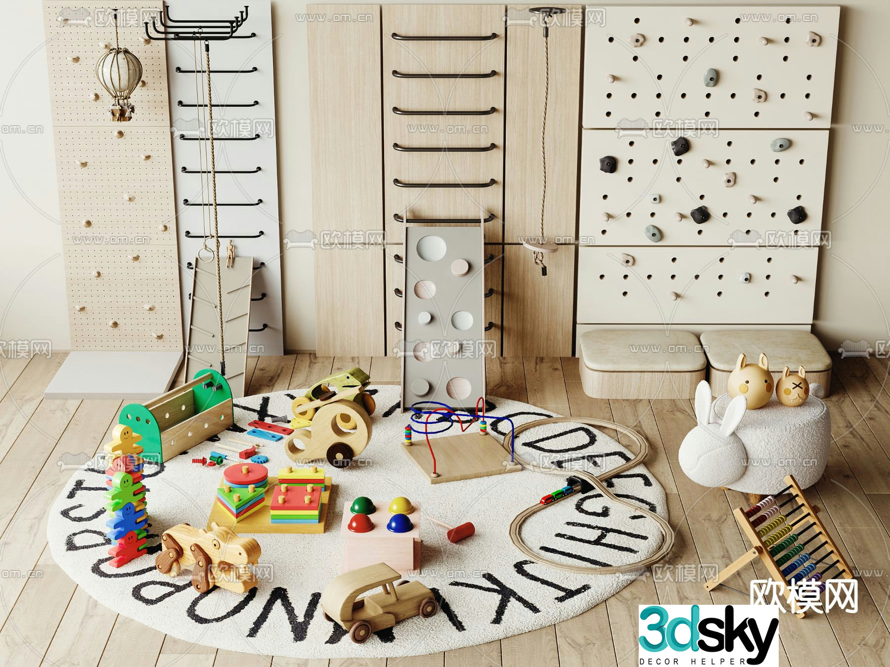 Modern children’s entertainment area 3d model