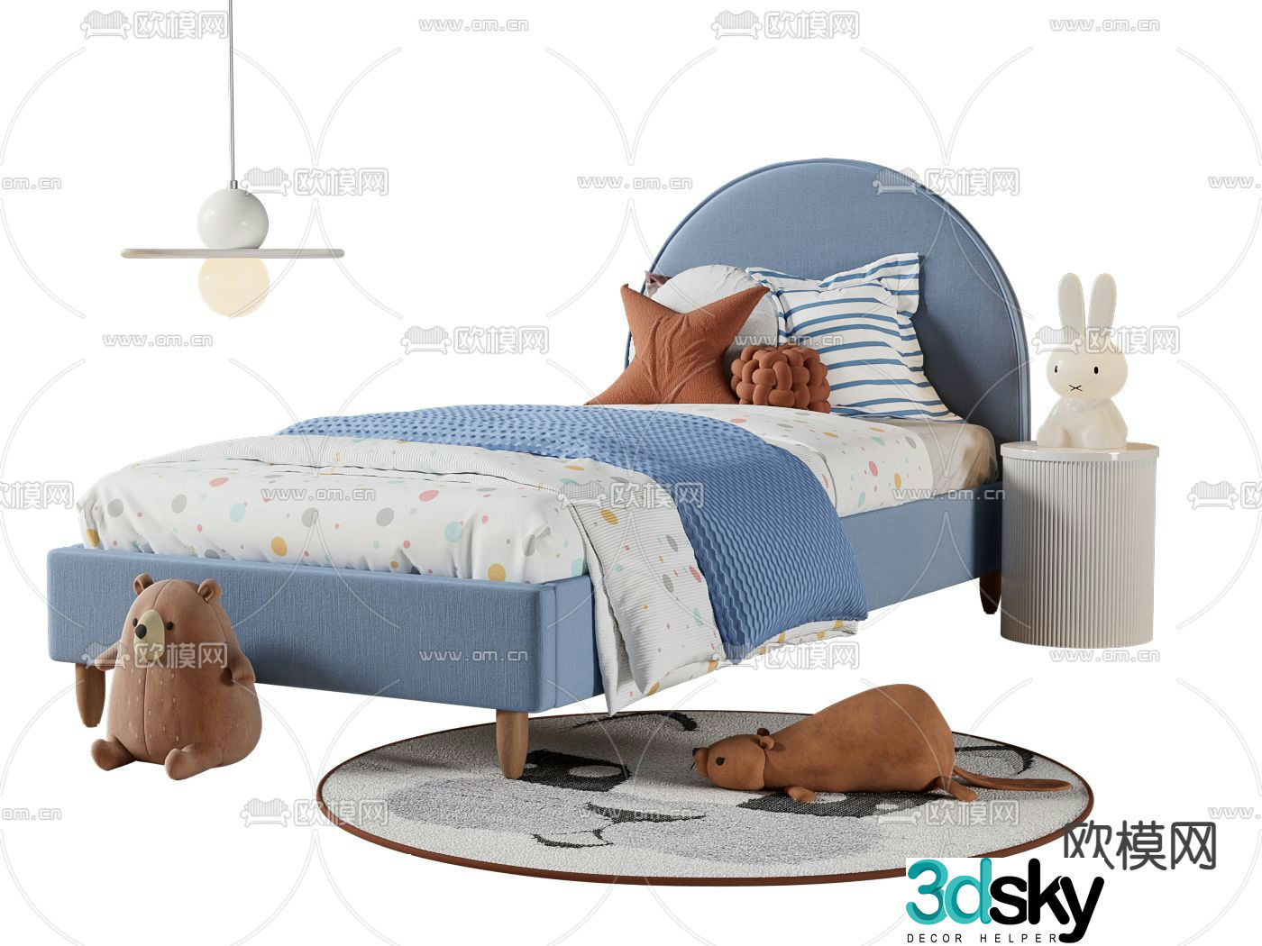 Modern children’s bed 3d model