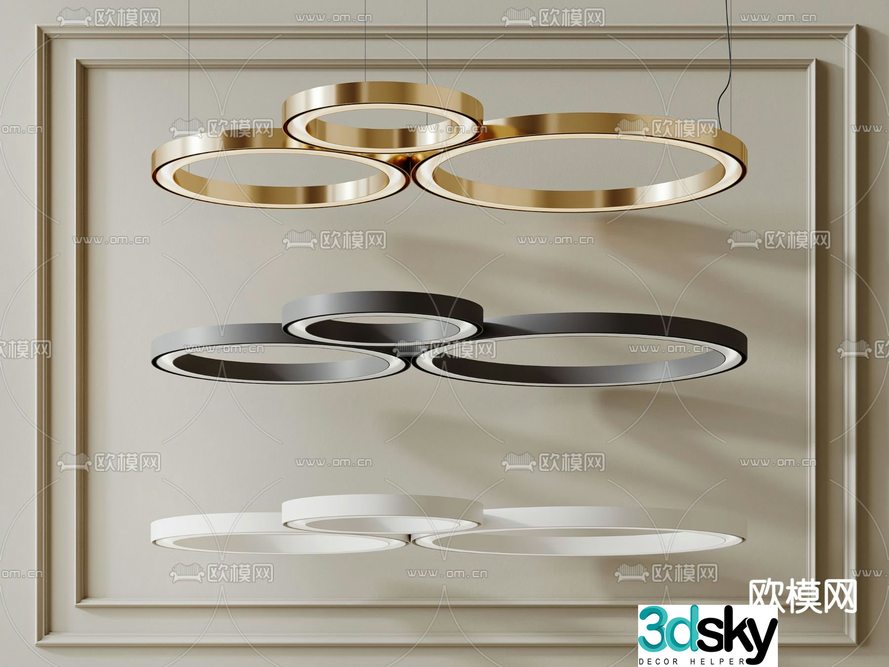Ring Chandelier Hall Chandelier 3D Model