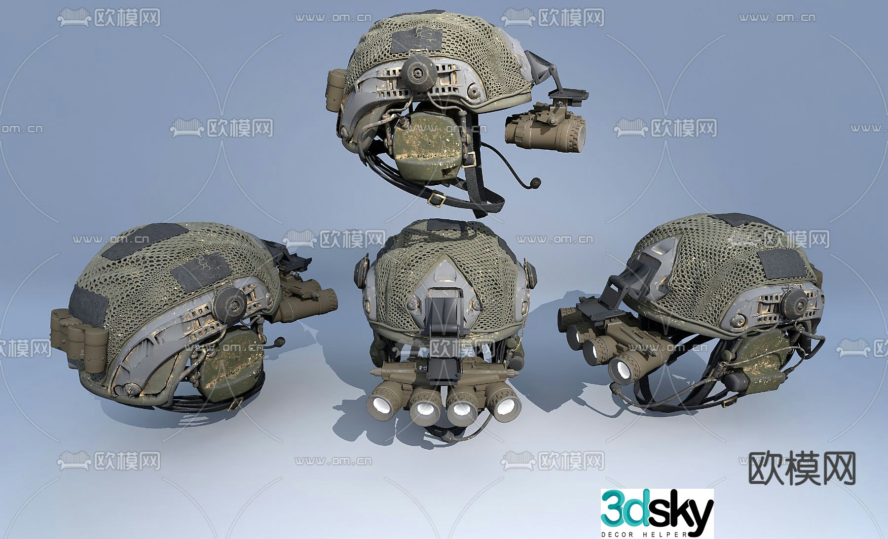 Industrial style helmet military helmet 3d model