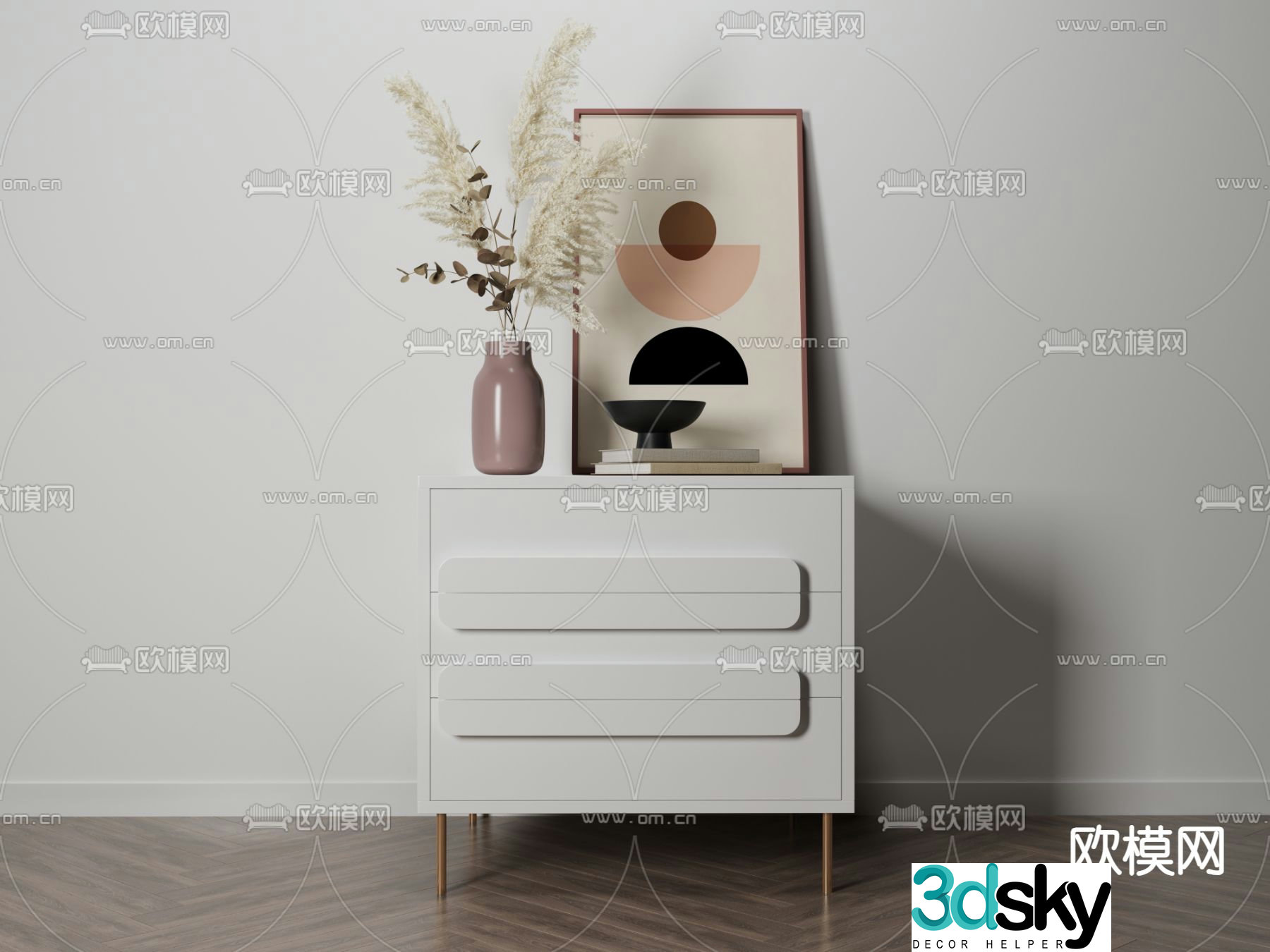Modern bedside table 3d model
