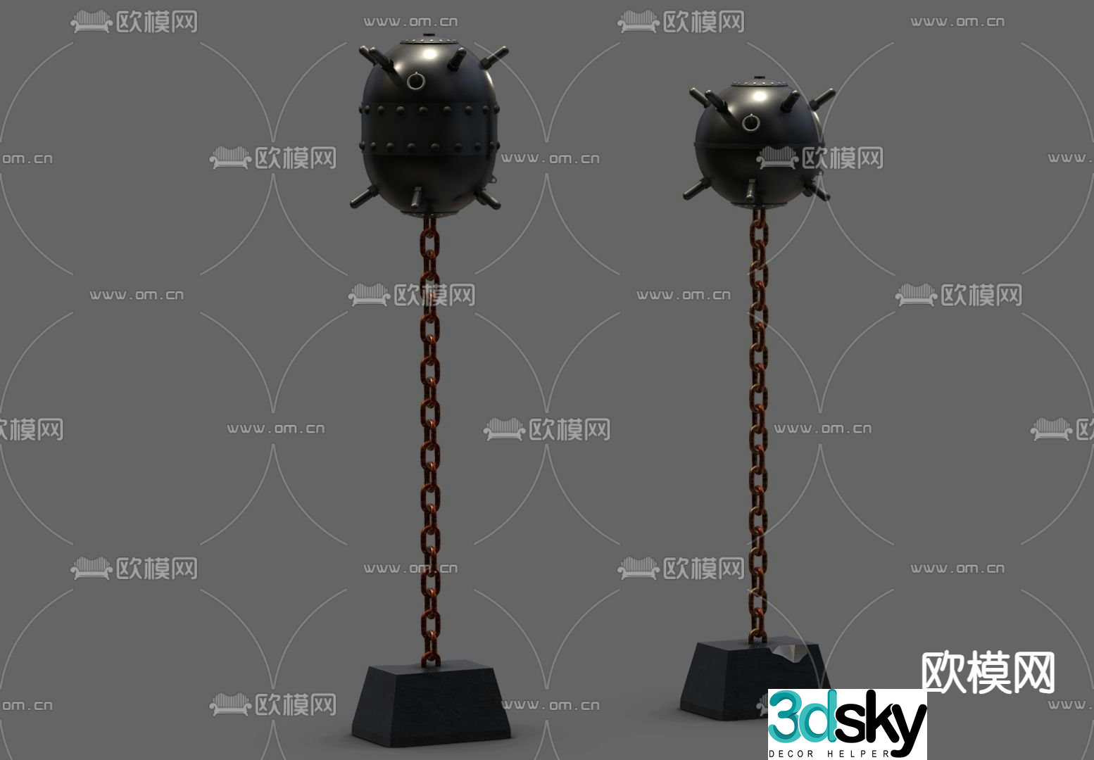depth charge mine 3d model