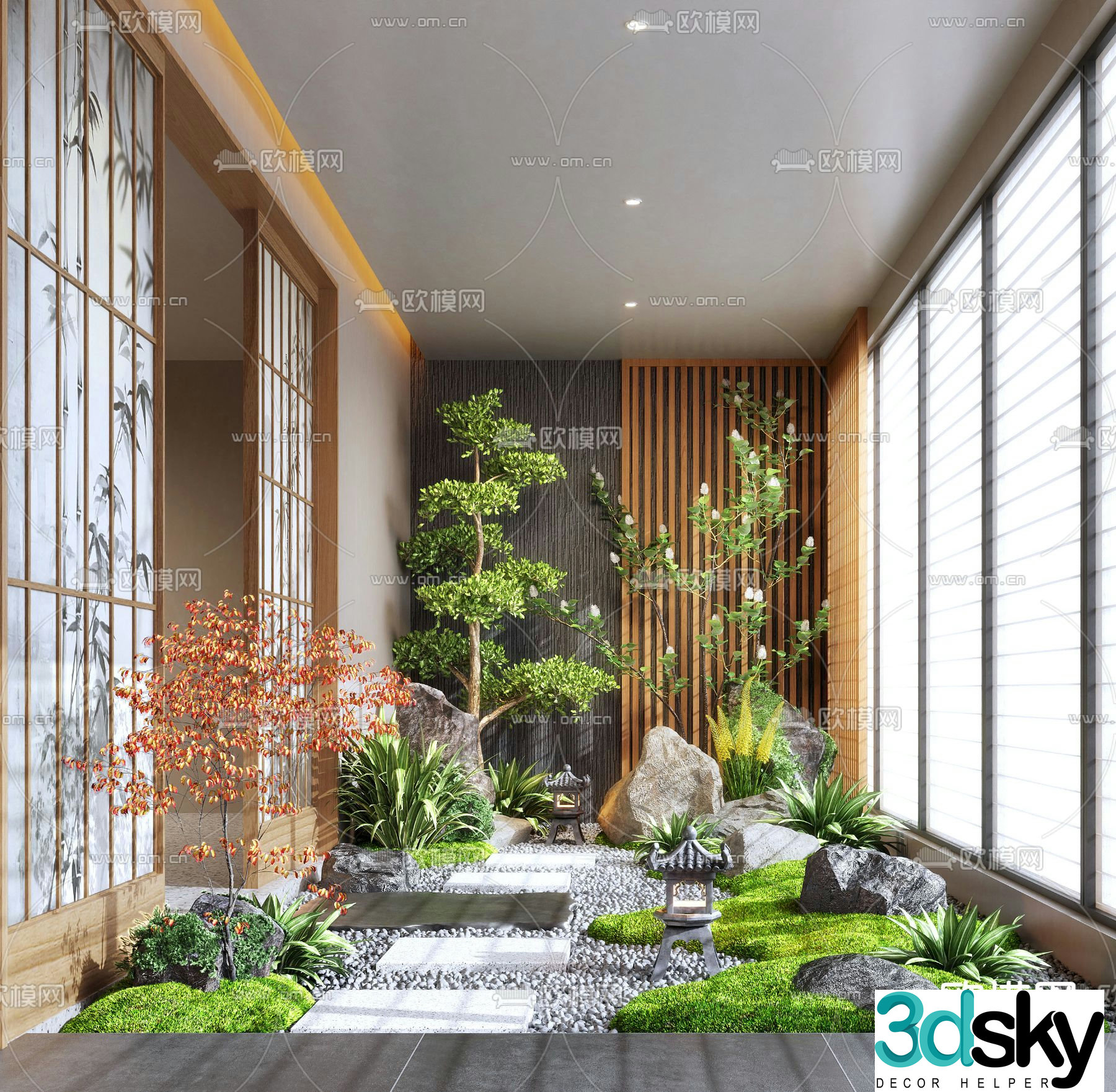Indoor landscaping bryophyte landscape 3d model