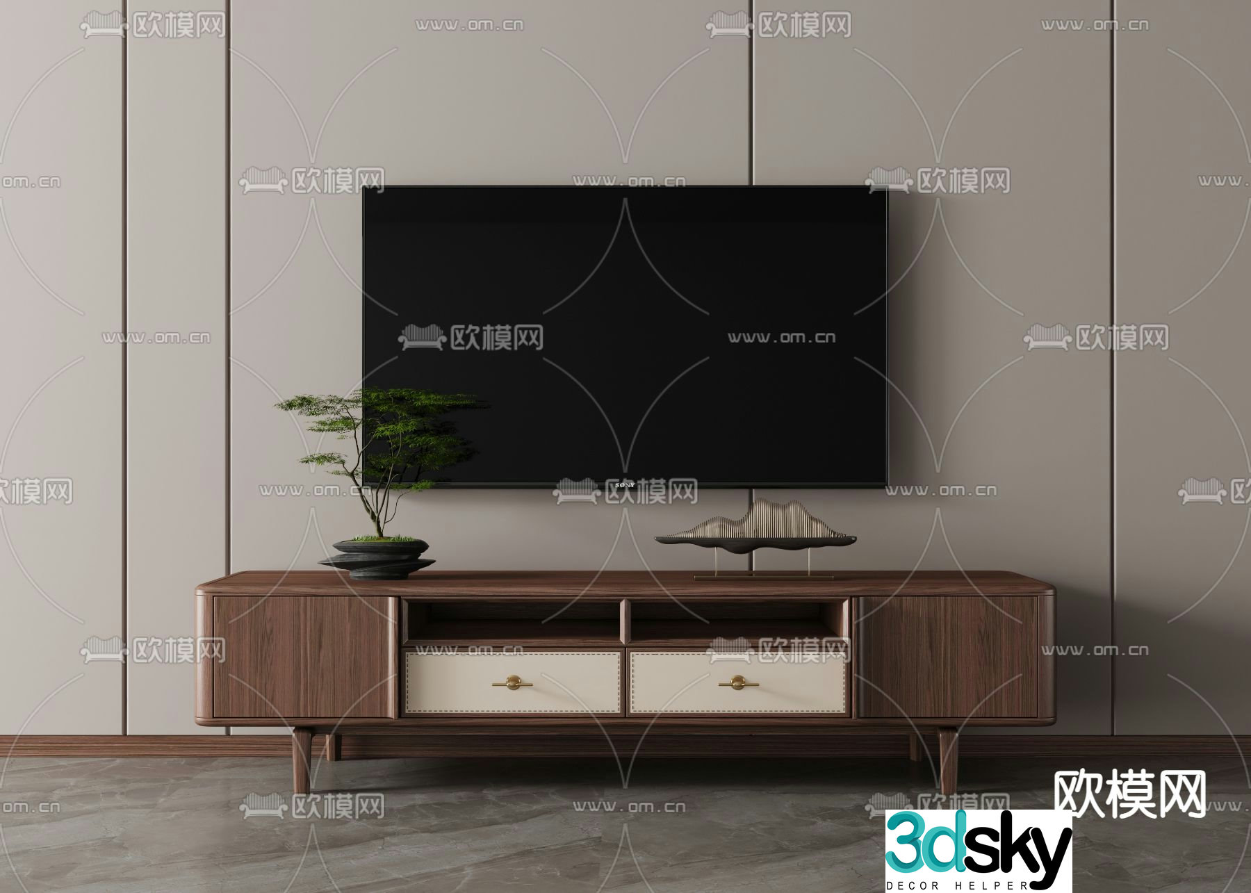 New Chinese style TV cabinet 3d model