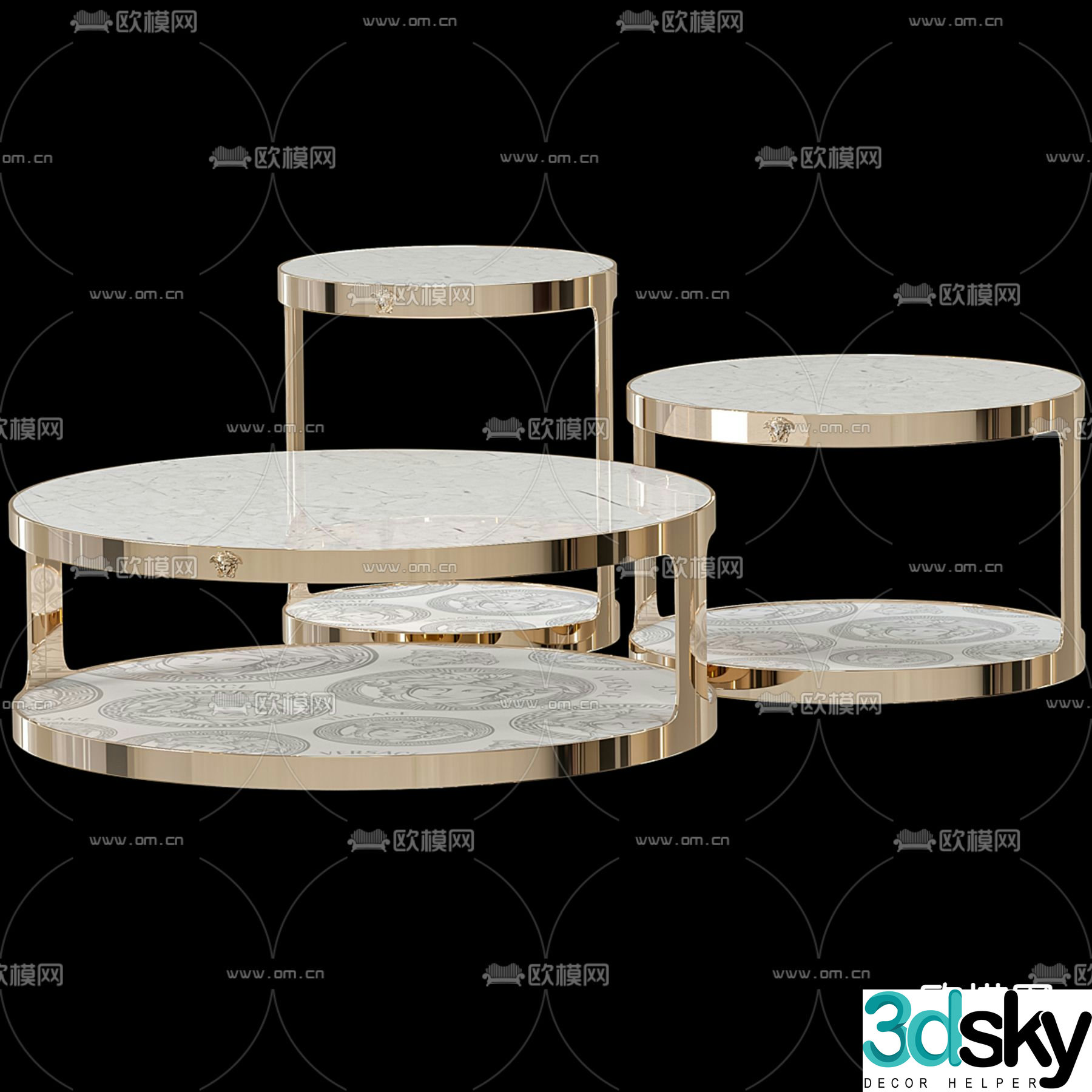 Versace Home Combination Coffee Table 3D Model