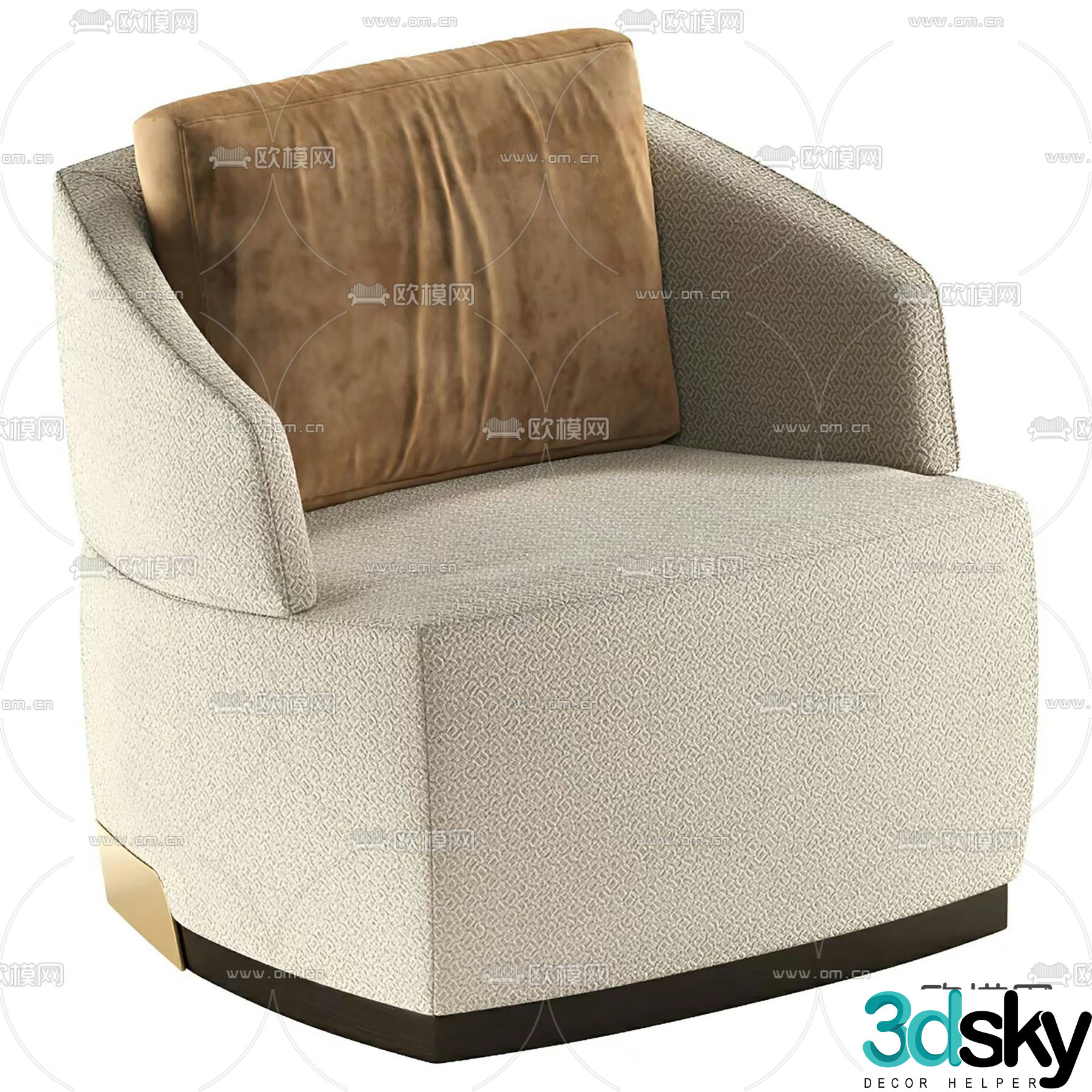 Aster single sofa 3d model