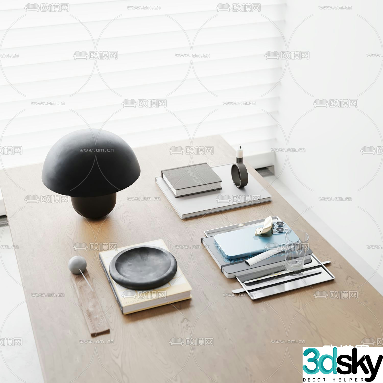 Office Supplies Desktop Decorations Mobile Phones Laptop 3D Model