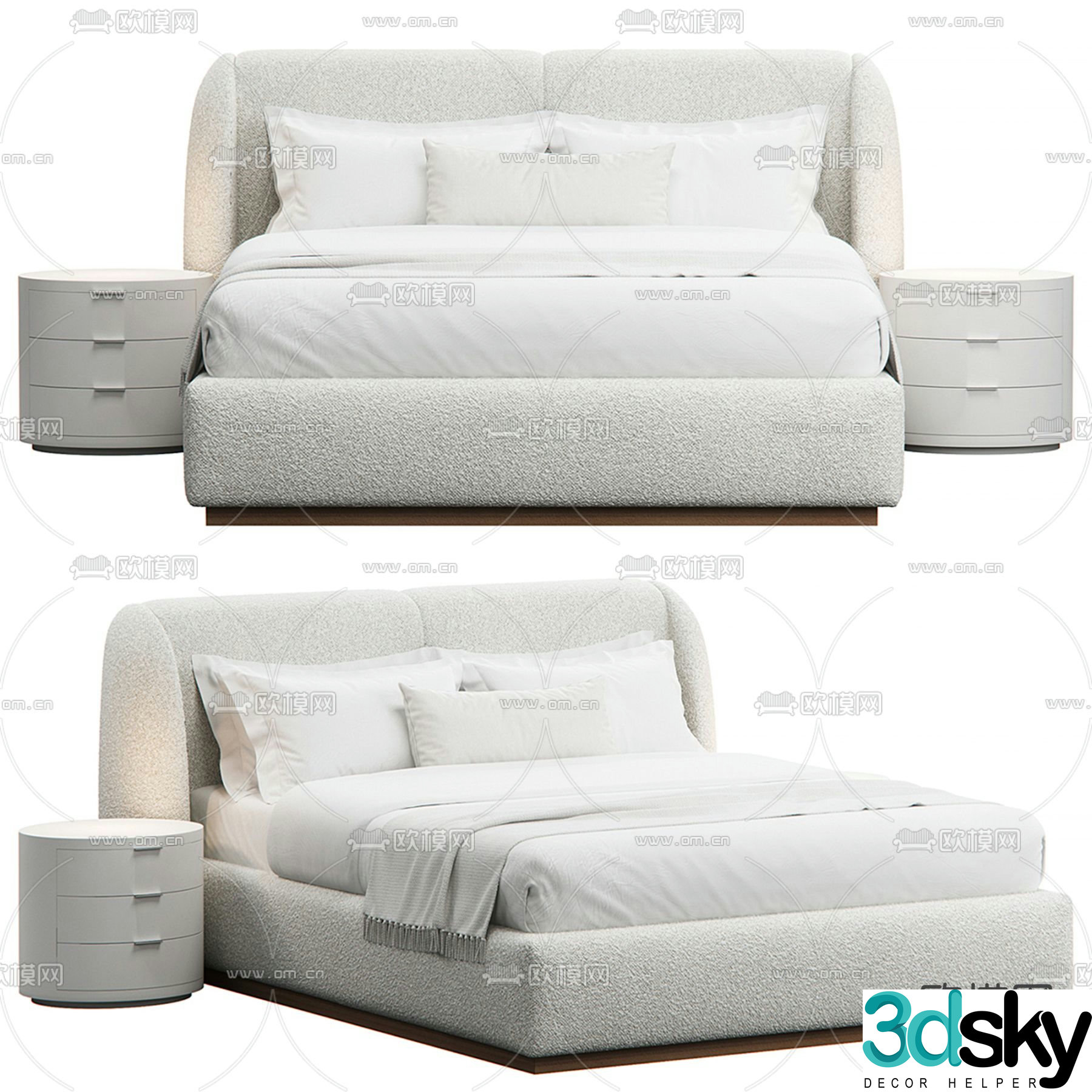 Maiden Home modern fabric double bed 3d model