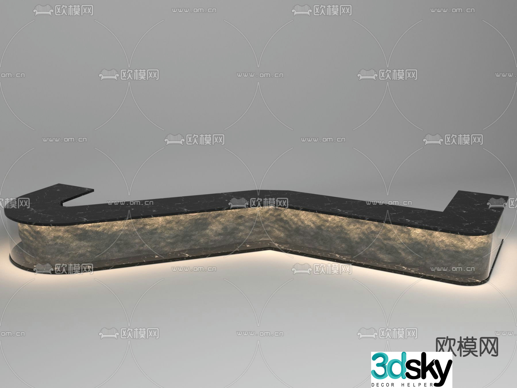 Modern front desk 3d model