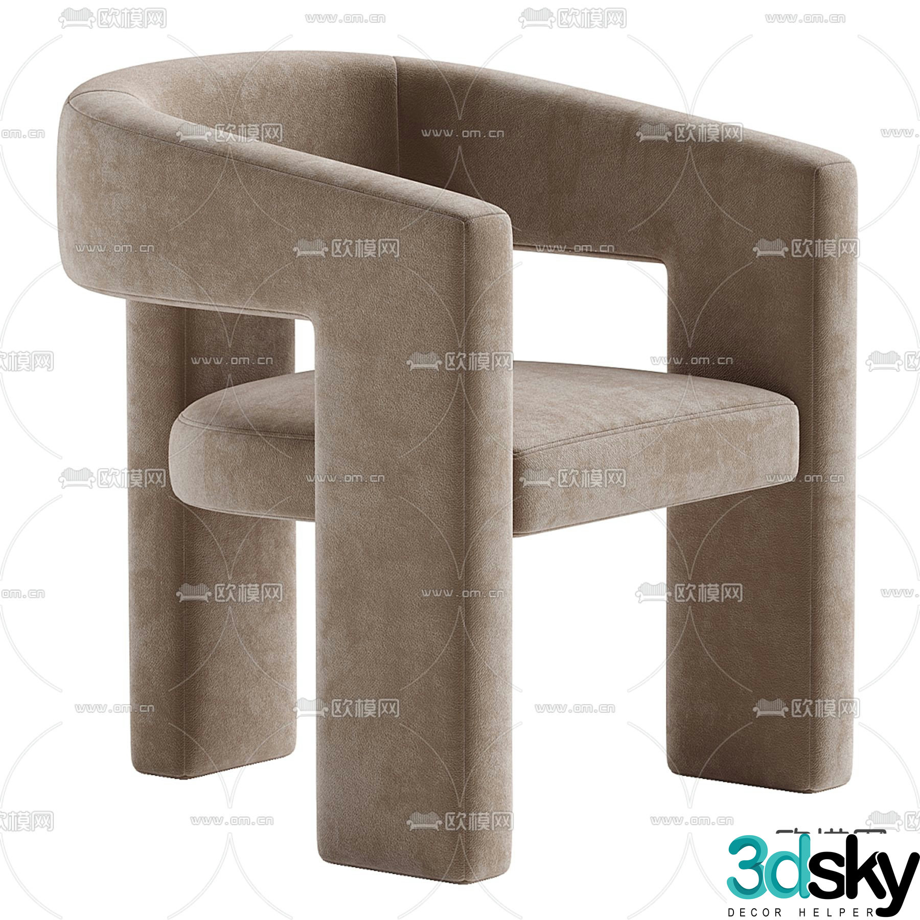 Lindye Galloway modern fabric lounge chair 3d model