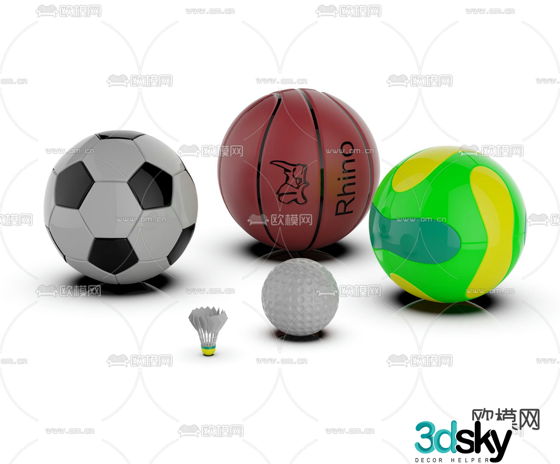 Modern football basketball ball 3d model