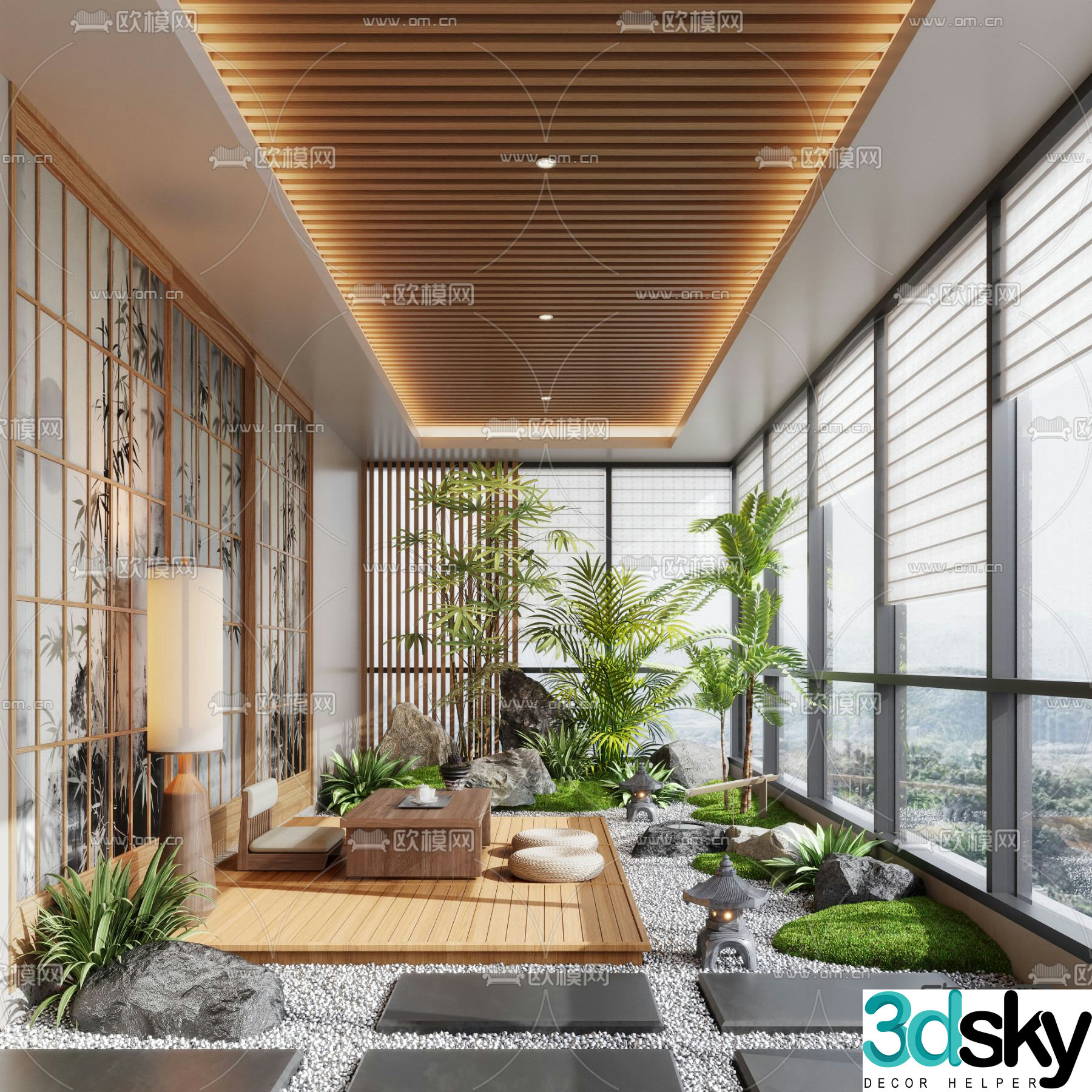 Indoor landscaping 3d model