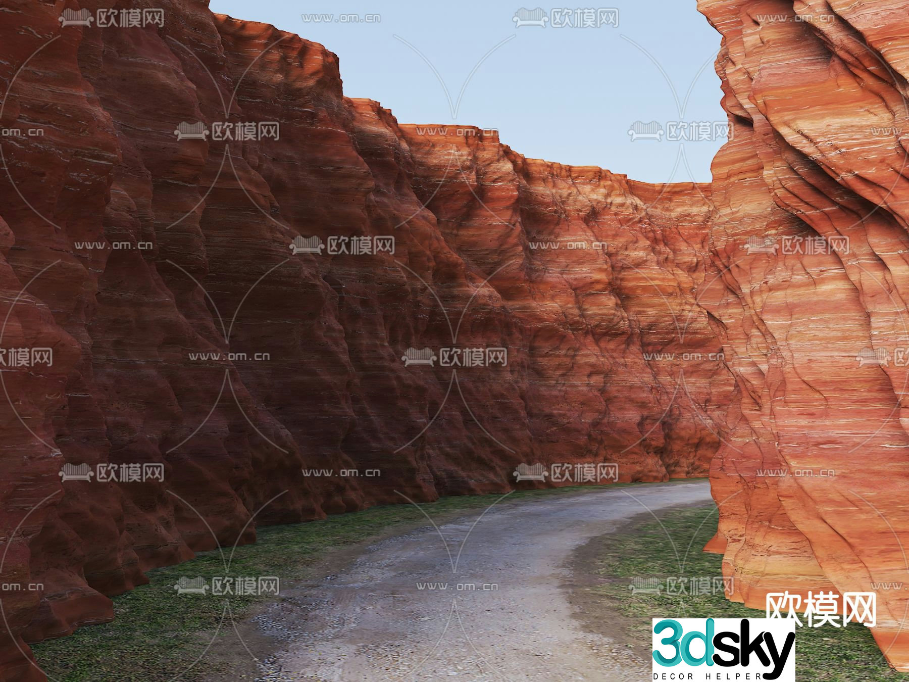 Canyon Danxia Landform Gobi Rock 3D Model