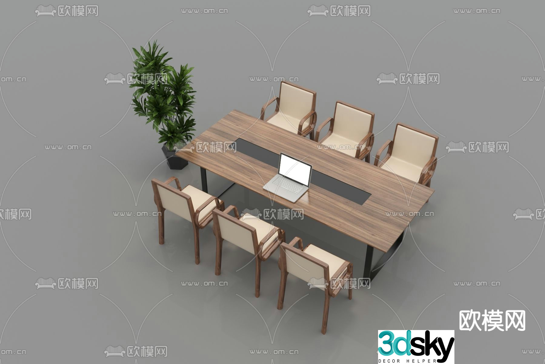 Chinese style conference table conference table 3d model