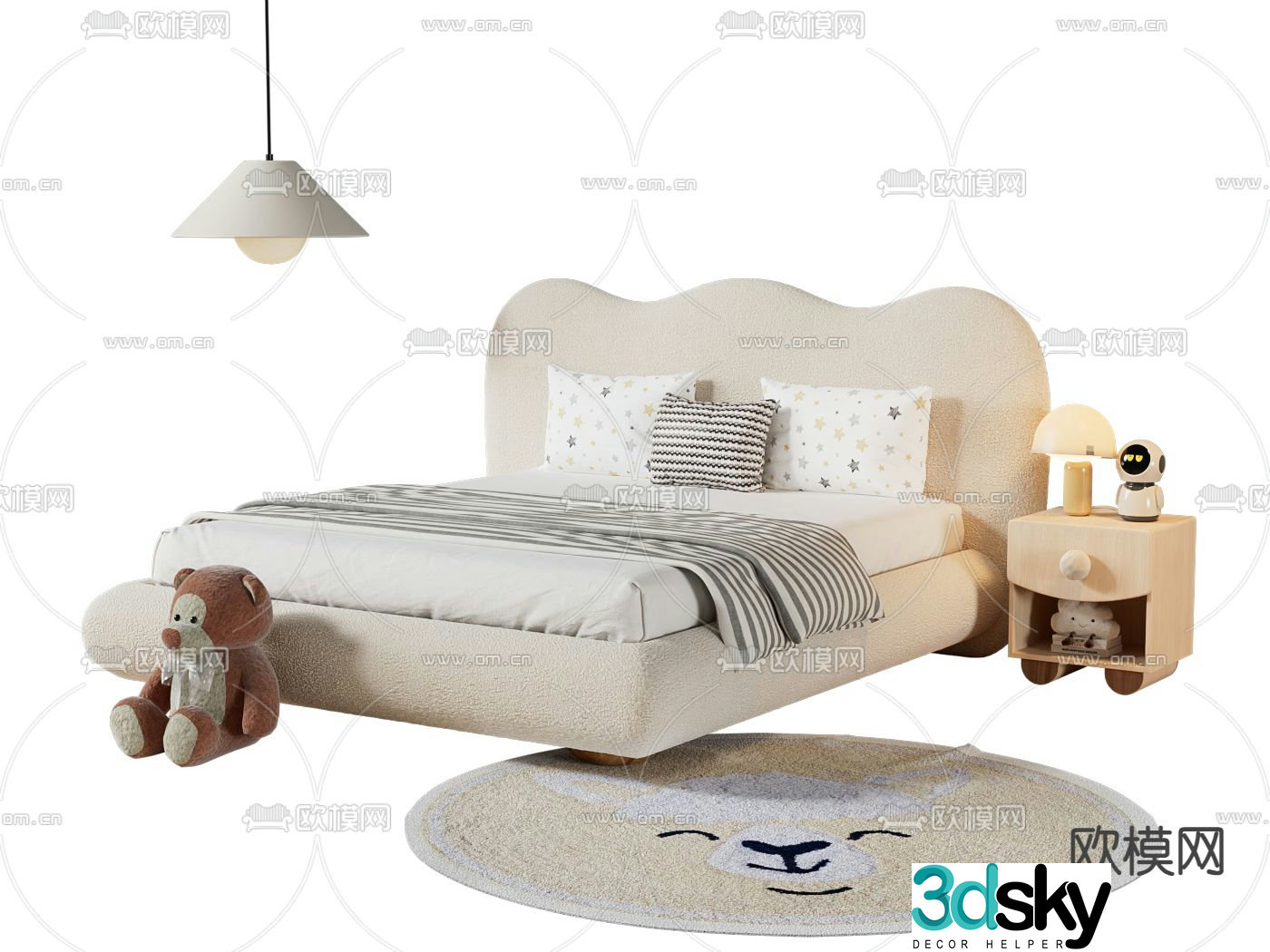 Children’s bed double bed 3d model