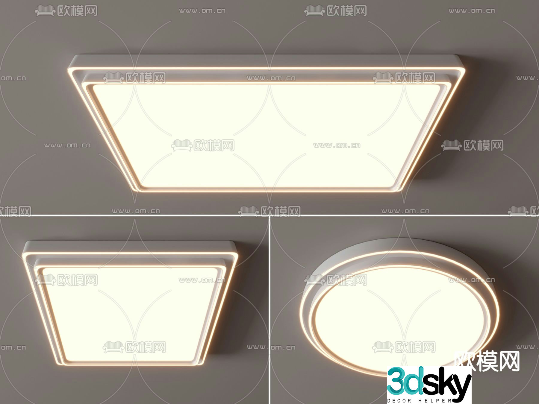 Simple ceiling lamp 3d model