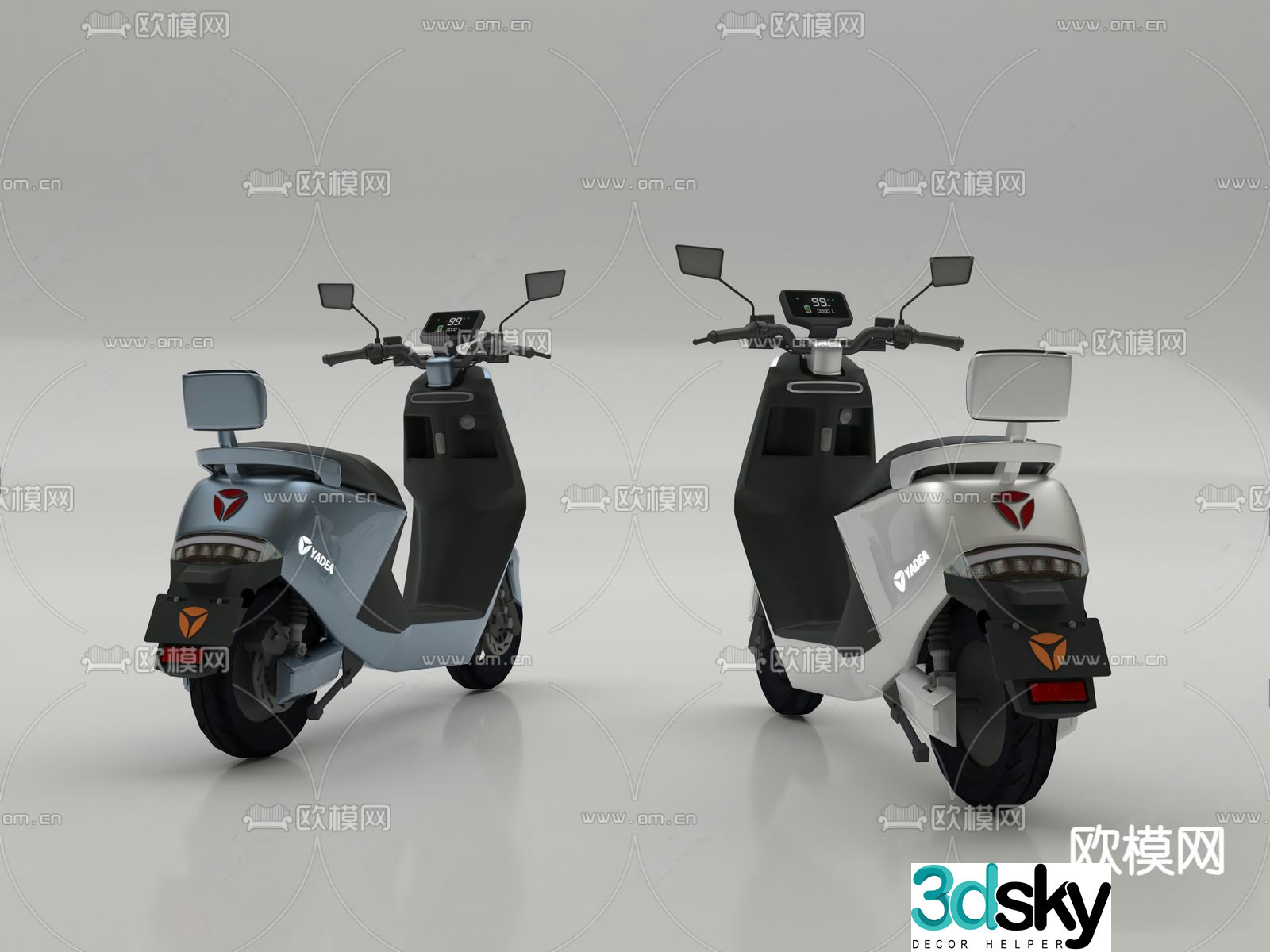 Electric car motorcycle 3d model