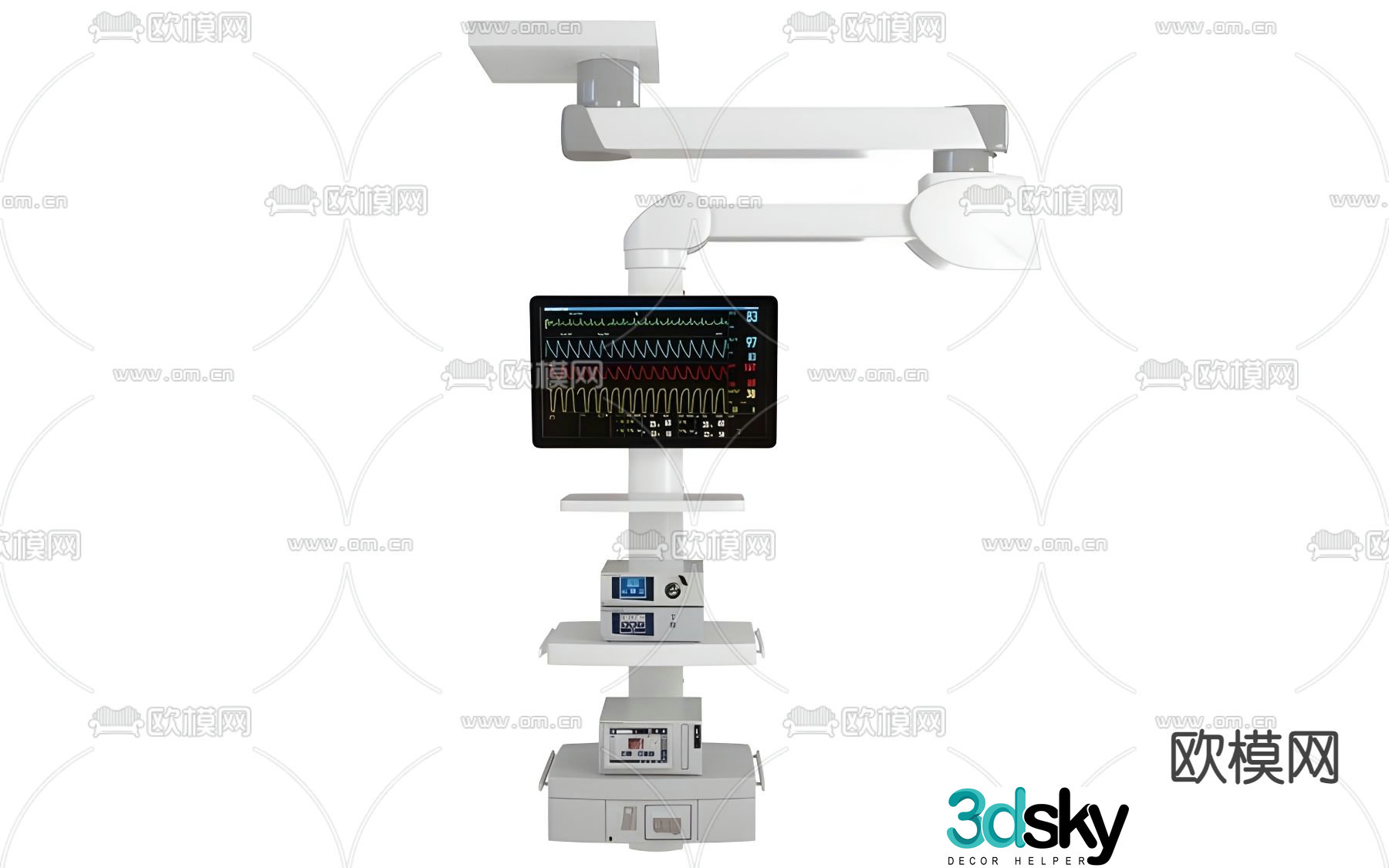 medical column medical equipment supply head 3d model