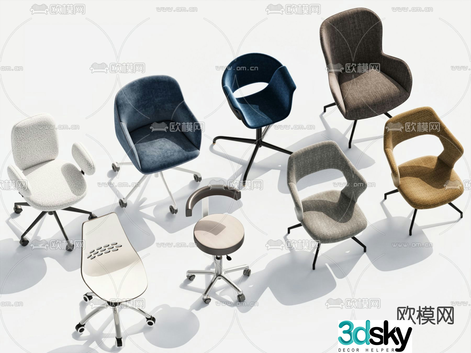 Office chair computer chair ergonomic chair 3d model