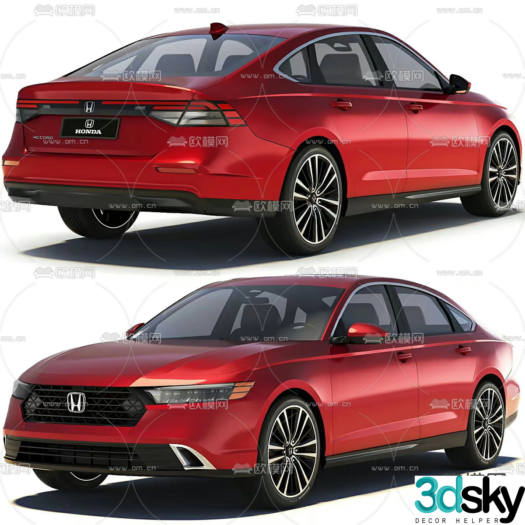 honda accord car 3d model