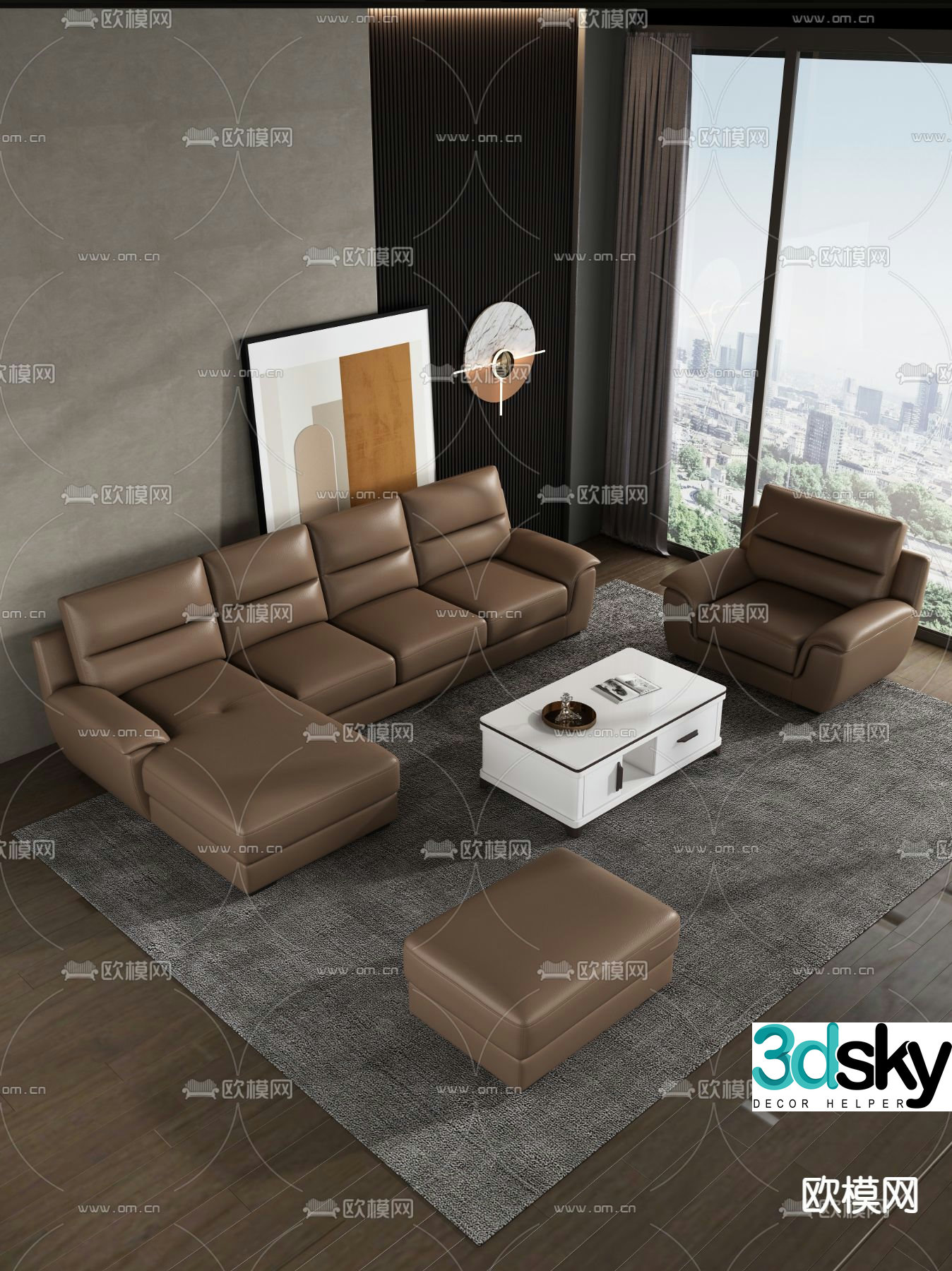 Italian sectional sofa 3d model