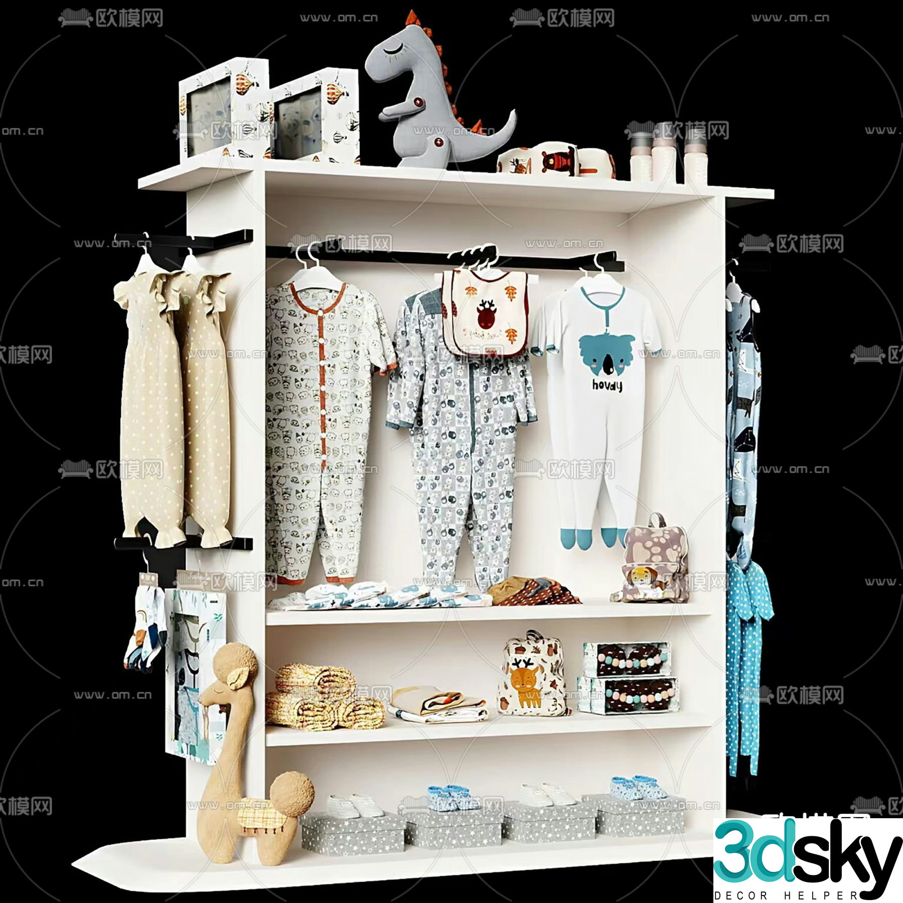 Children’s Cabinet Children’s Clothing Wardrobe 3D Model
