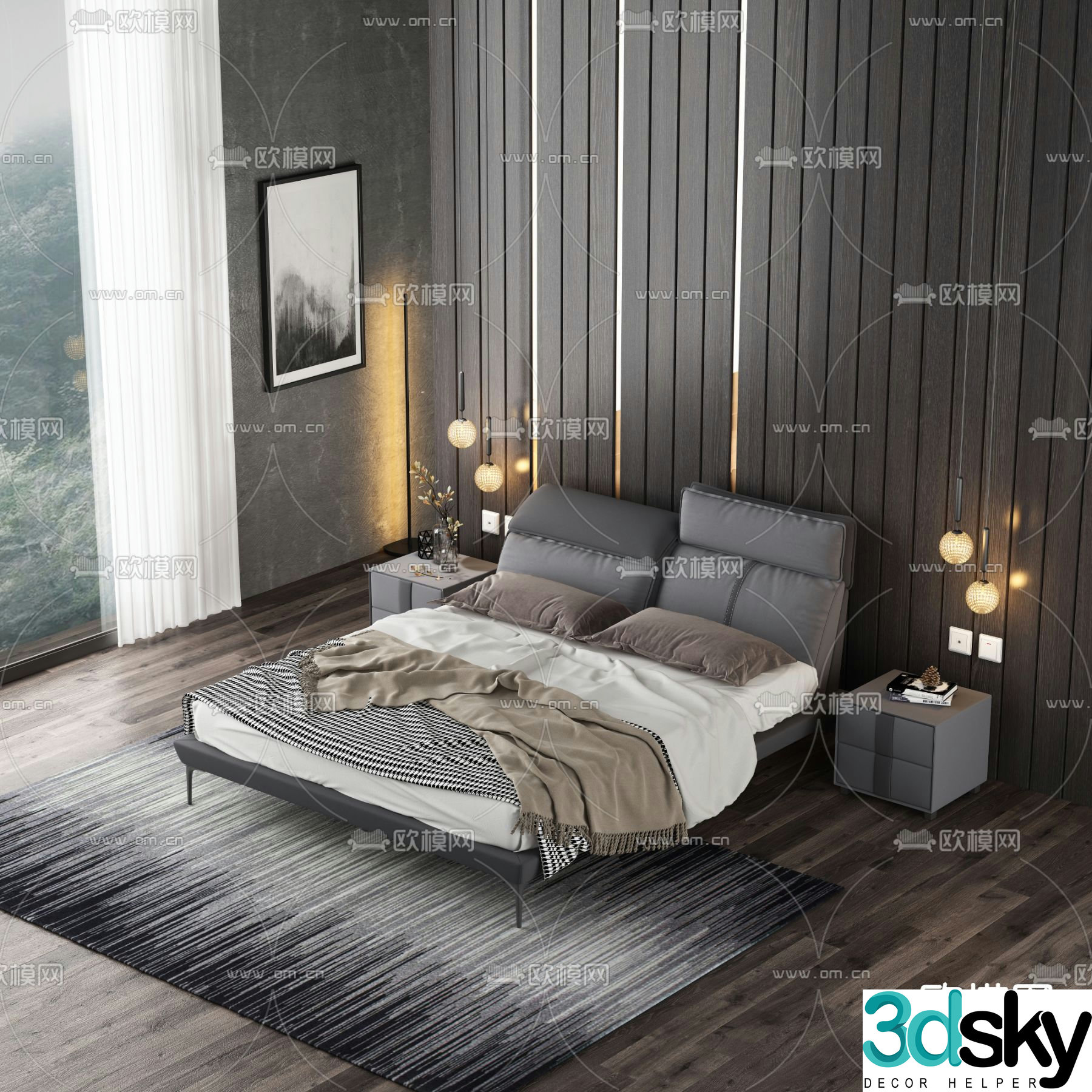 Double bed 3d model