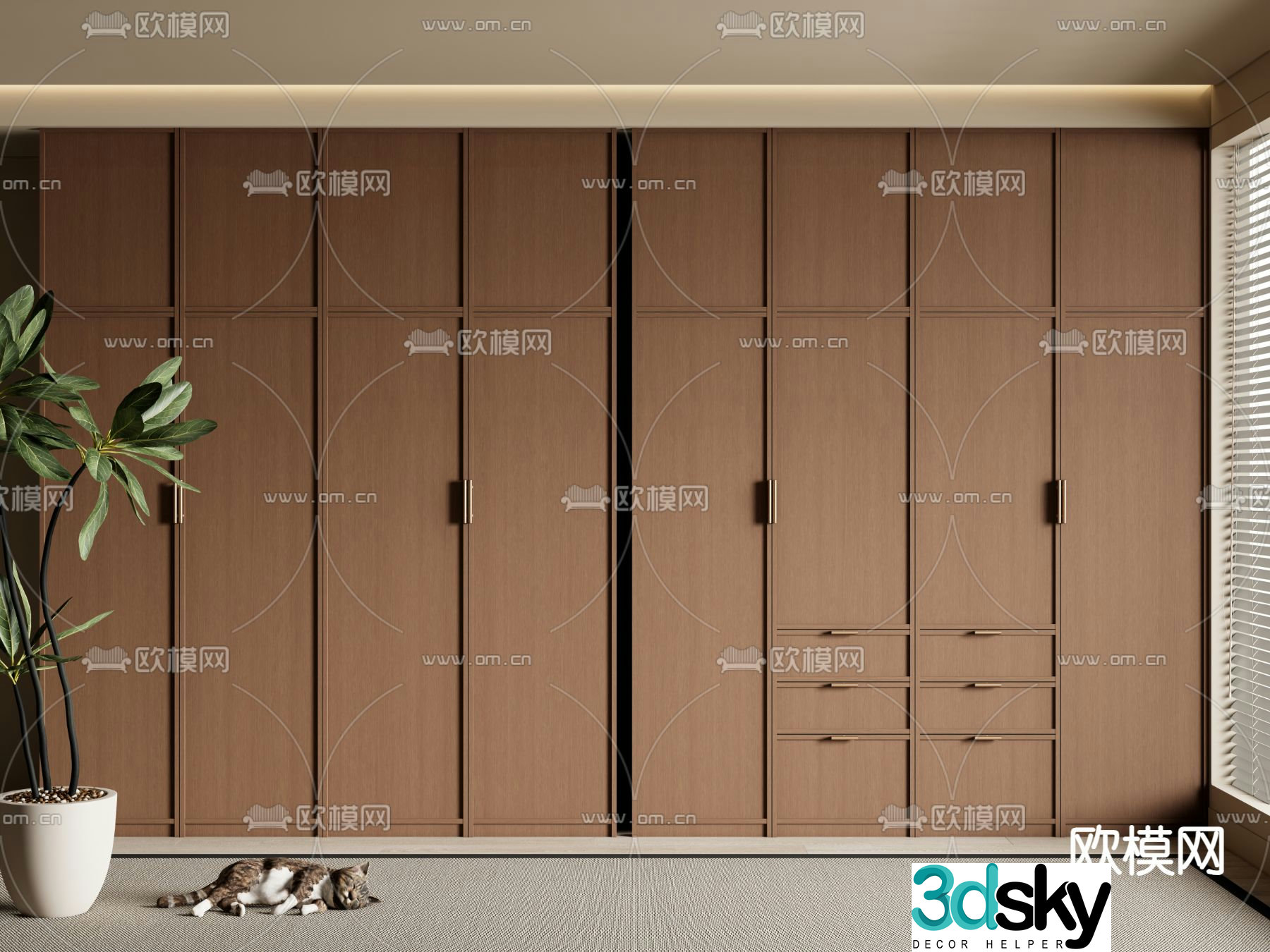 Medieval style wardrobe wardrobe 3d model