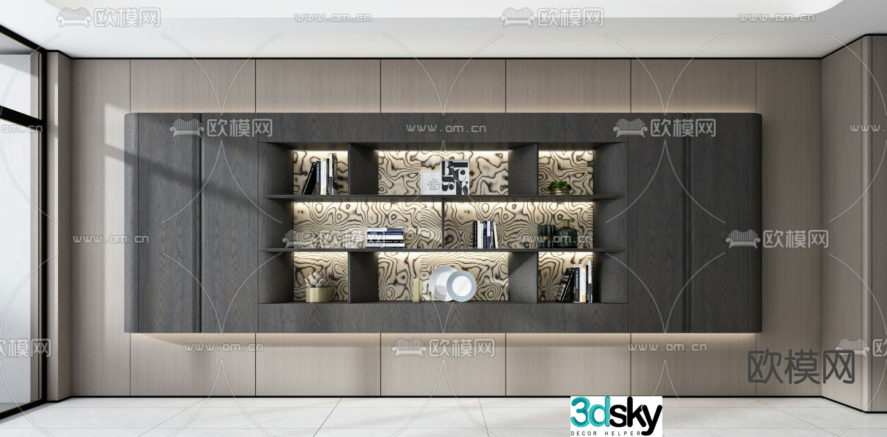 Modern decorative cabinet shelf 3D model