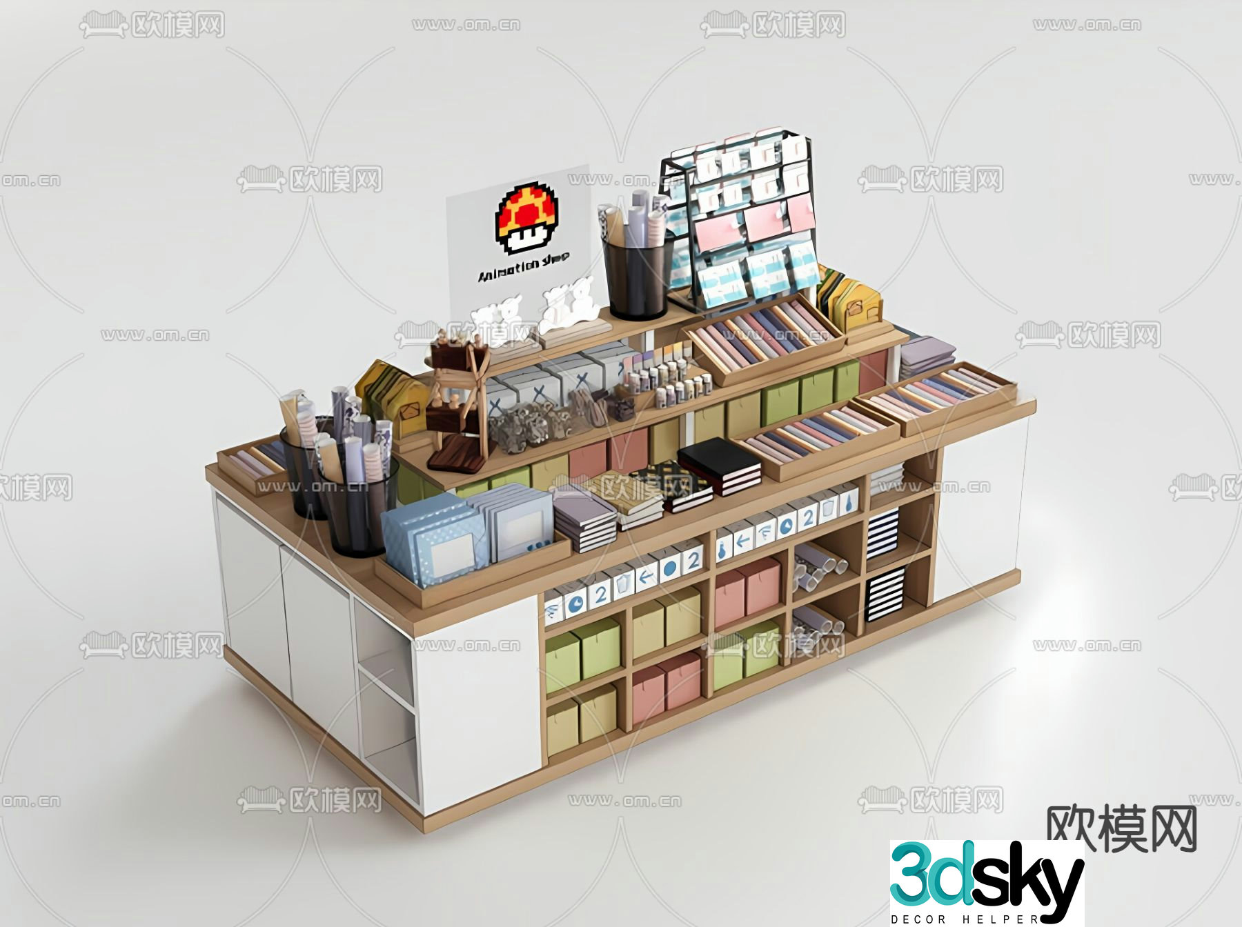 Bookstore display cabinet Nakajima booth 3D model