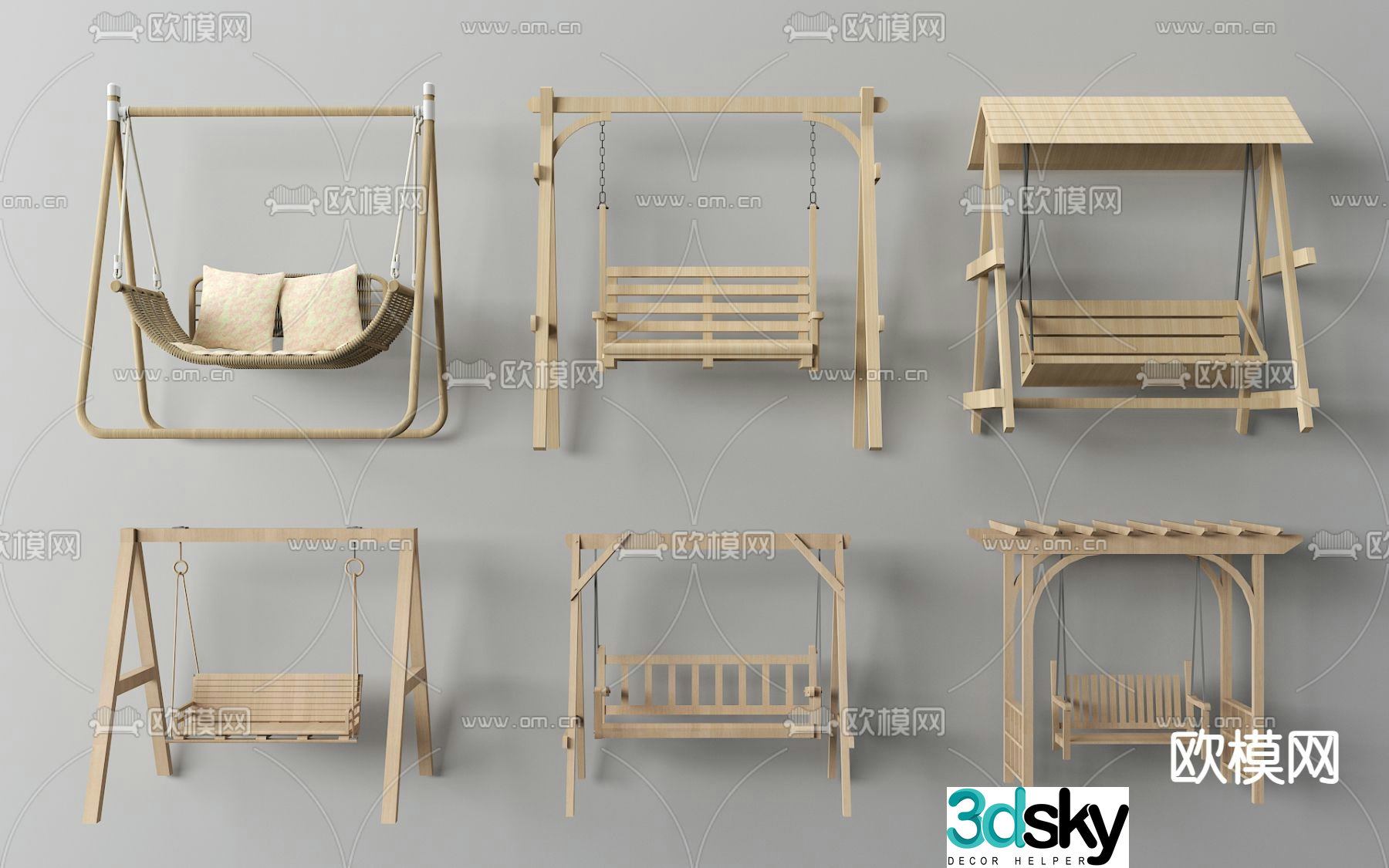 Modern cradle chair swing chair 3d model