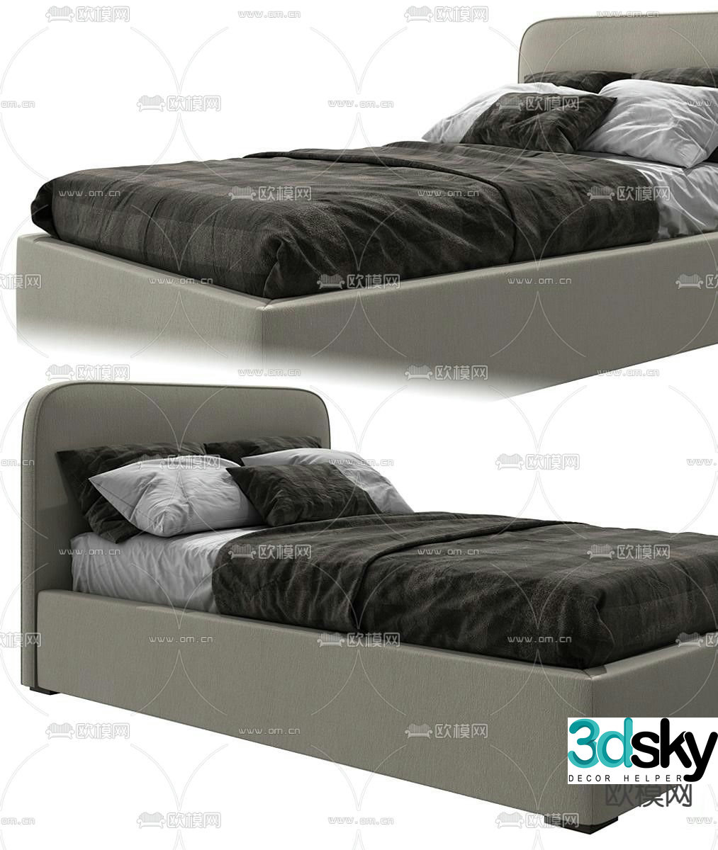 Delavega KD820 modern single bed 3d model