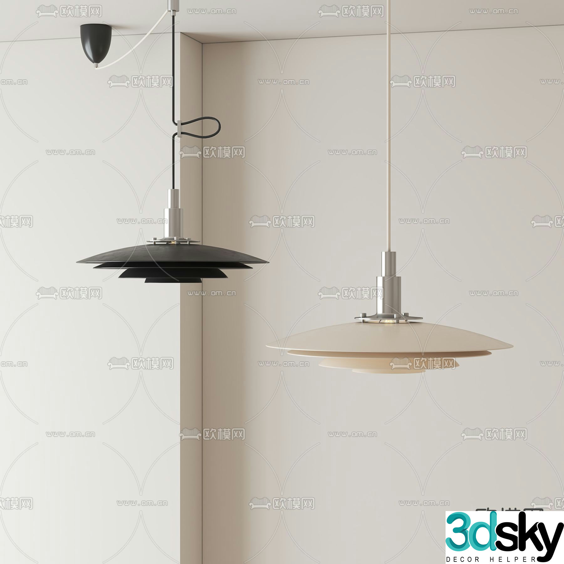 Medieval style chandelier 3d model