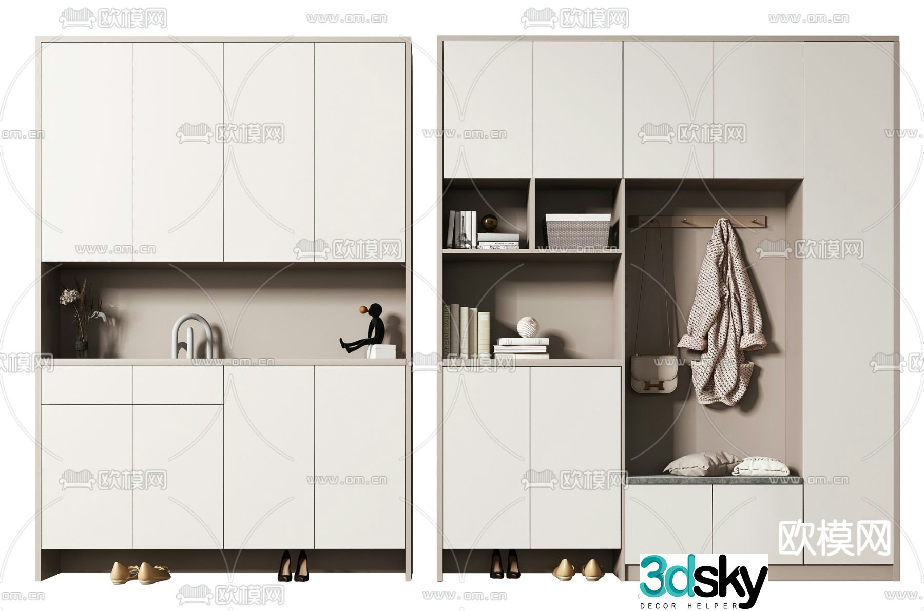 Modern shoe cabinet 3d model