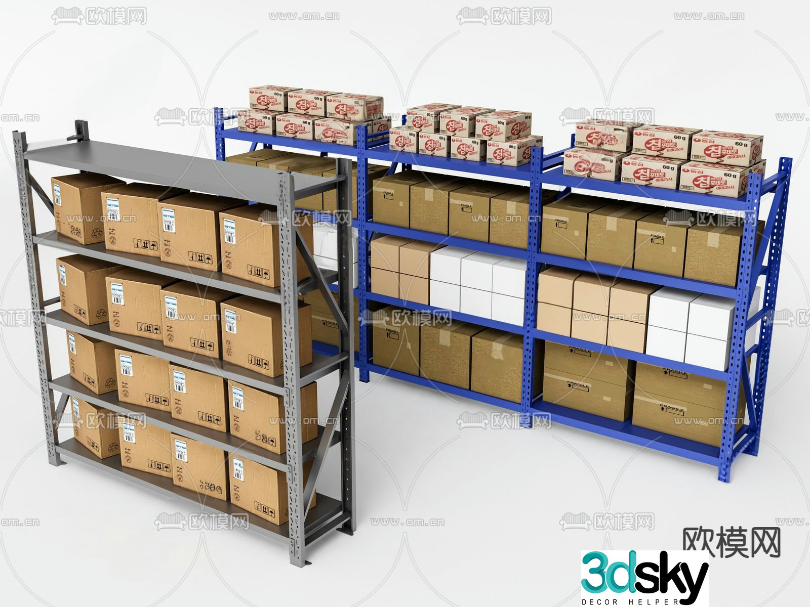 Container Shelf Express Rack 3D Model