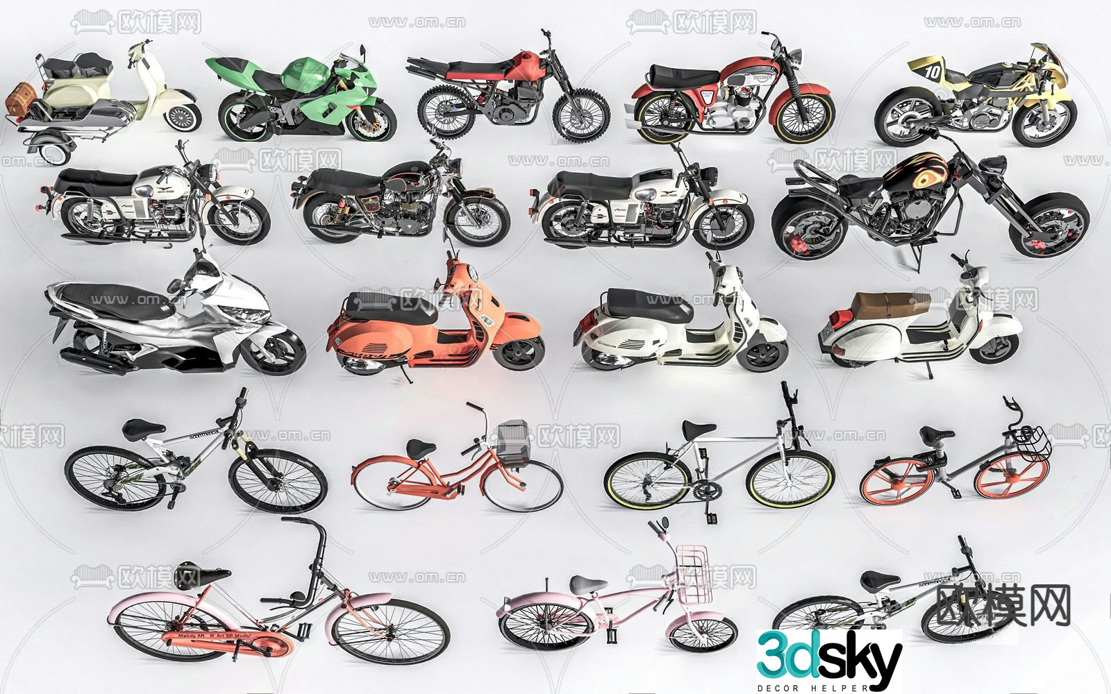 Electric vehicle motorcycle non-motor vehicle 3d model