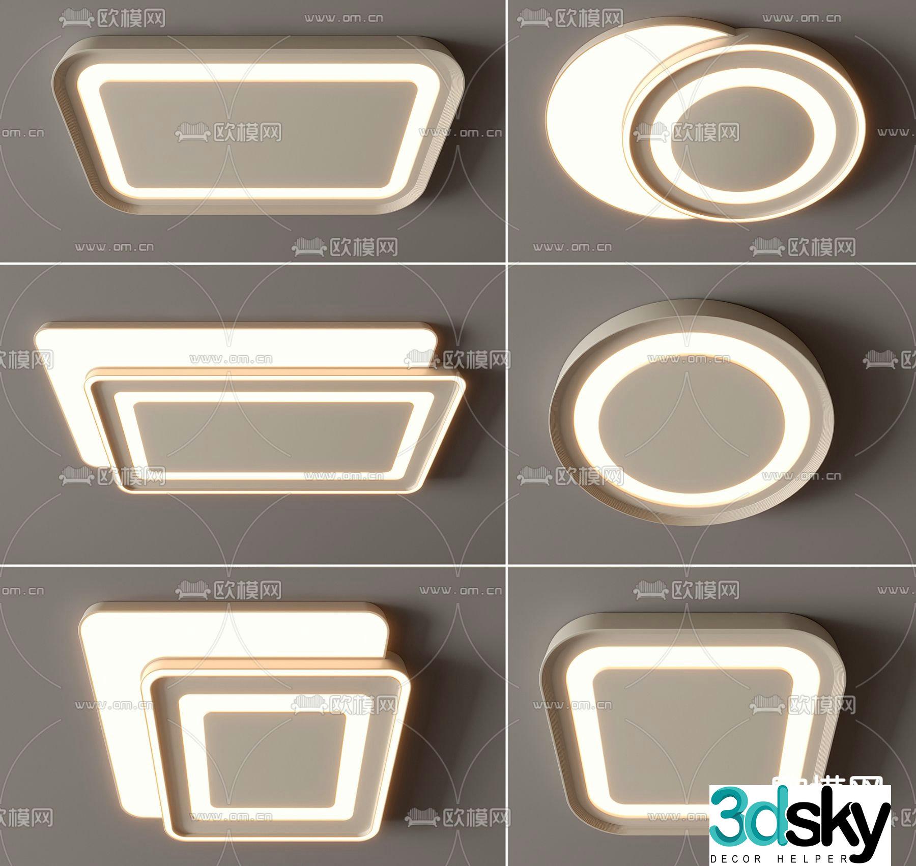 Simple ceiling lamp 3d model
