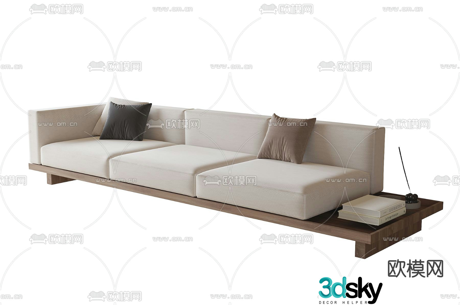 Medieval style three-person sofa 3D model