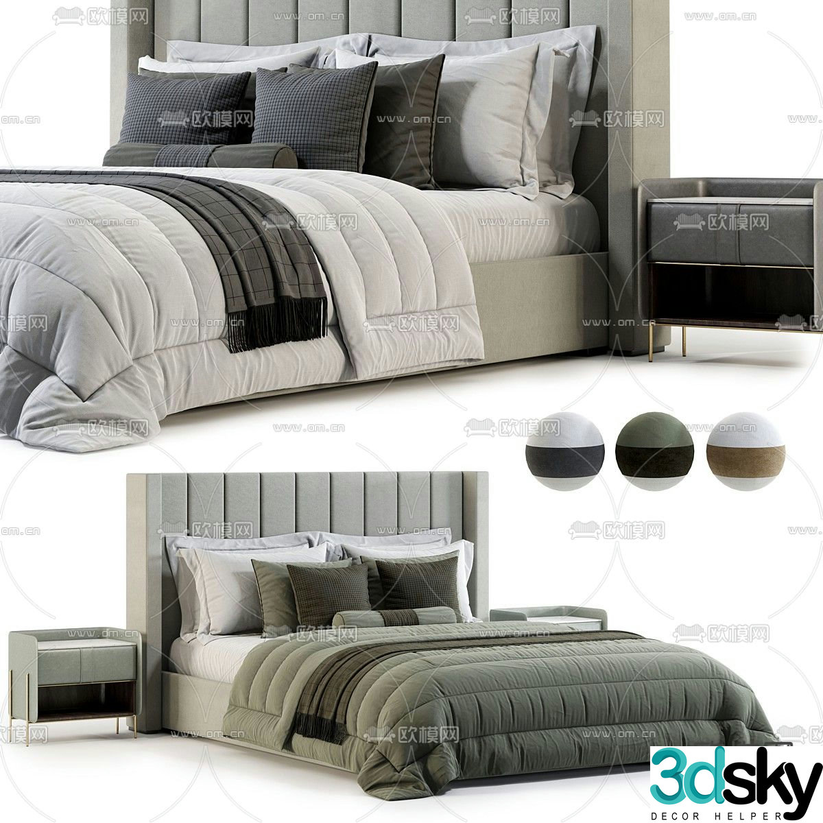 RH double bed 3d model