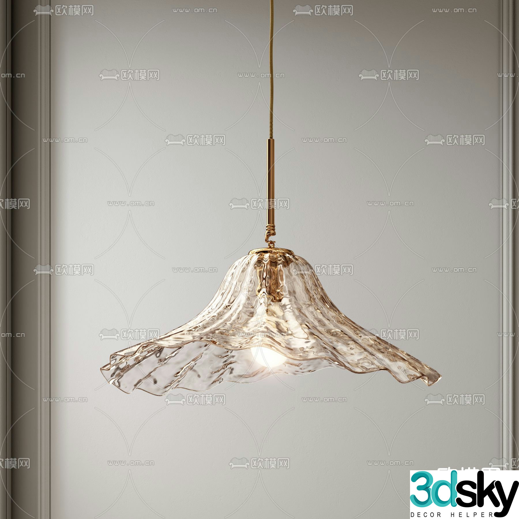 American glass chandelier special shaped glass chandelier 3d model