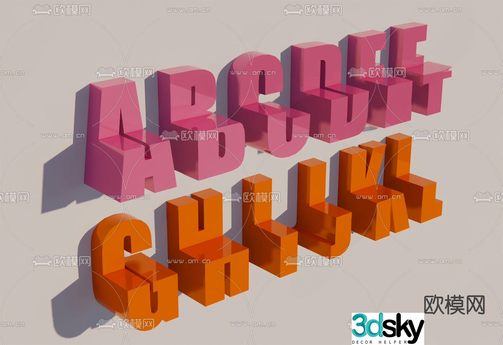 Creative stool letter stool 3d model