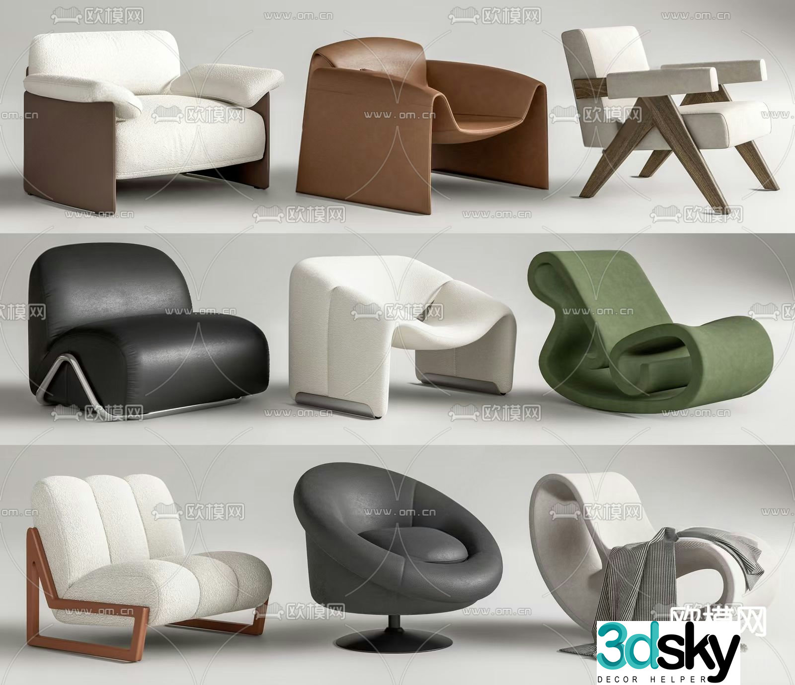 Single sofa 3d model