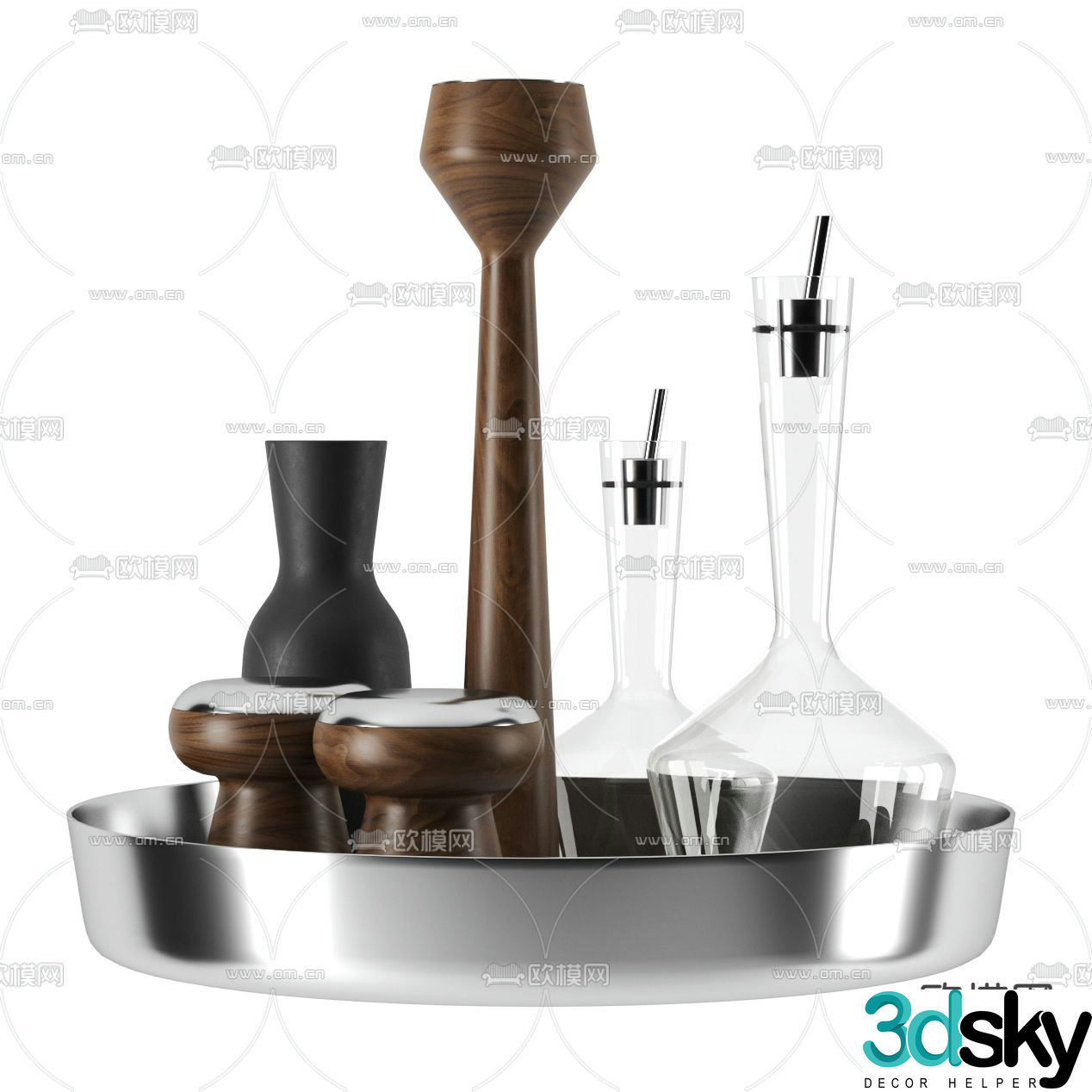 Modern tableware water bottle 3d model