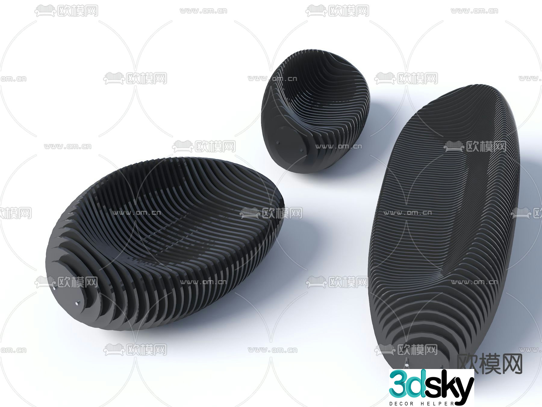 Modern shaped seat 3d model