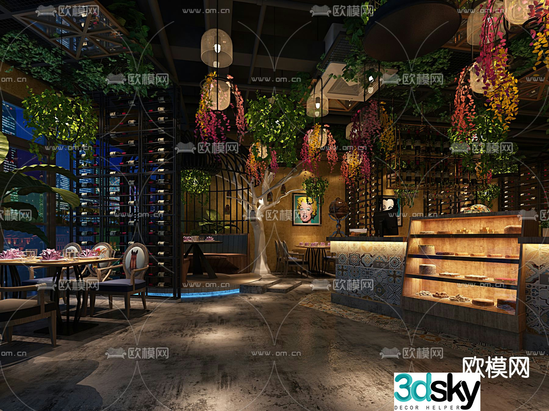Nordic music restaurant bar 3d model